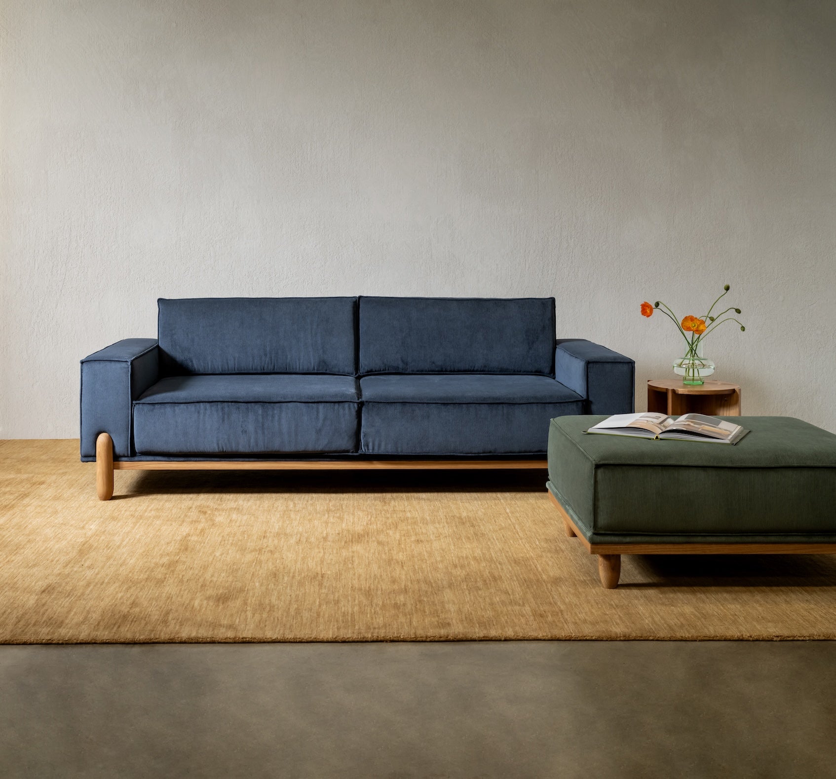 Norrsken Fabric Ottoman Eucalyptus