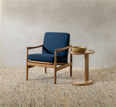 Den Armchair (Walnut Frame/Royal Blue)