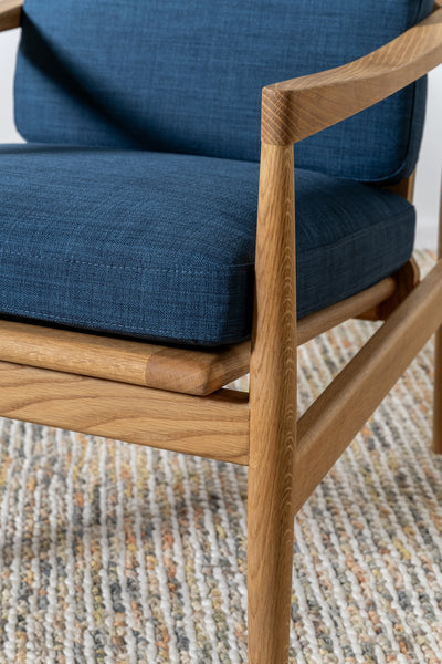 Den Armchair (Walnut Frame/Royal Blue)