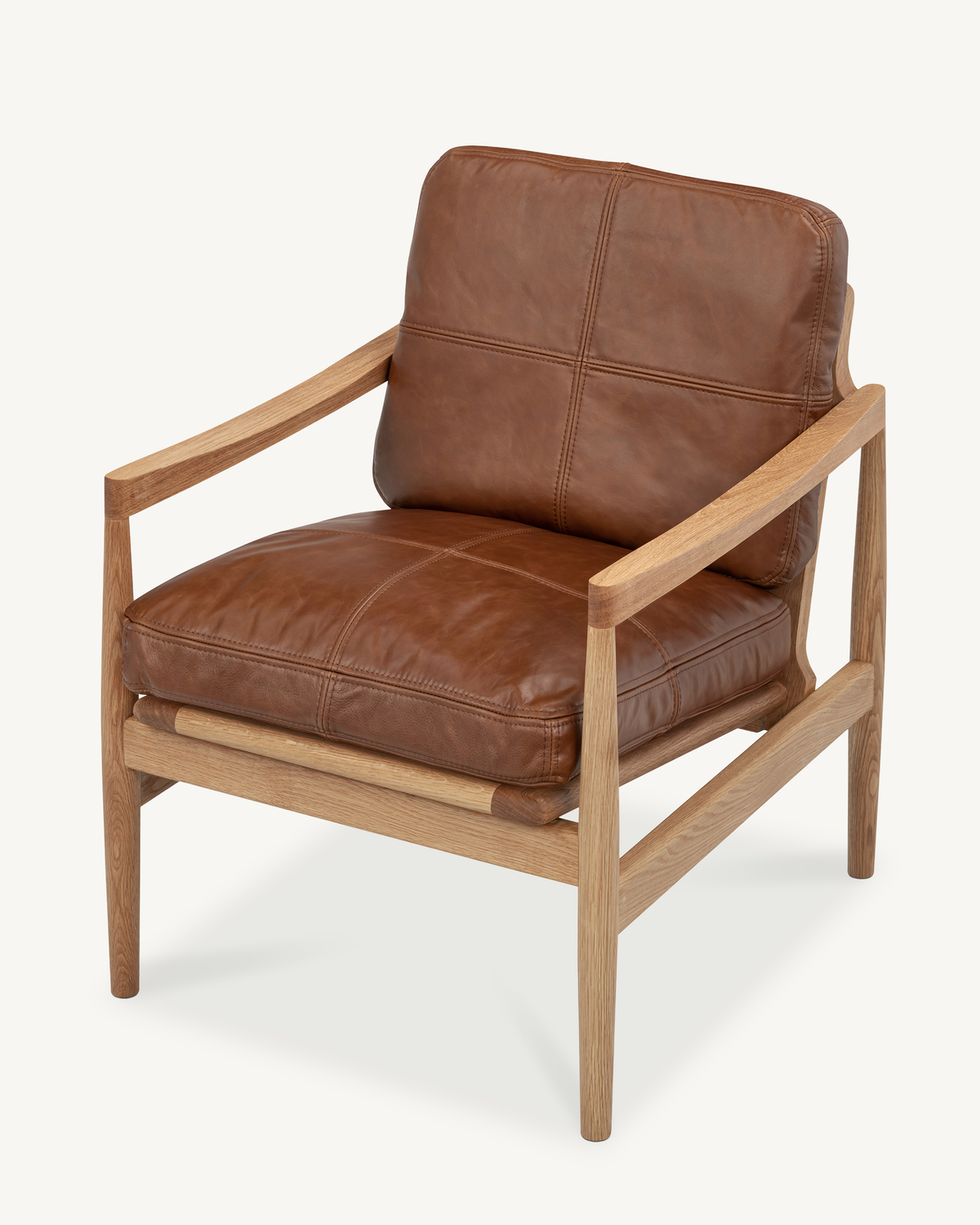 Den Armchair - Oak & Leather