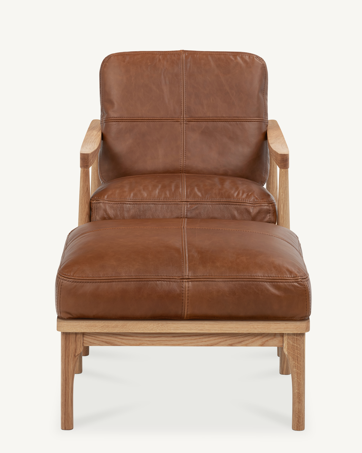 Den Armchair - Oak & Leather