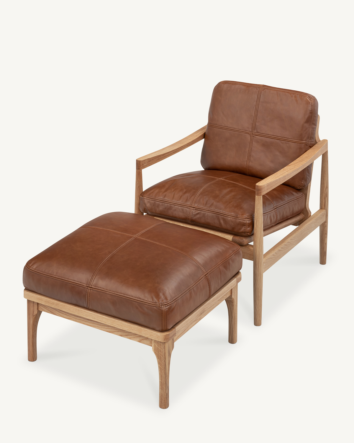 Den Armchair - Oak & Leather
