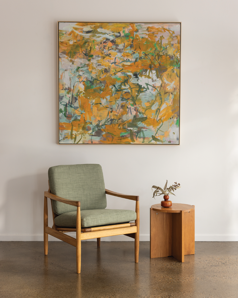 Den Armchair (Oak Frame/Sage Green)
