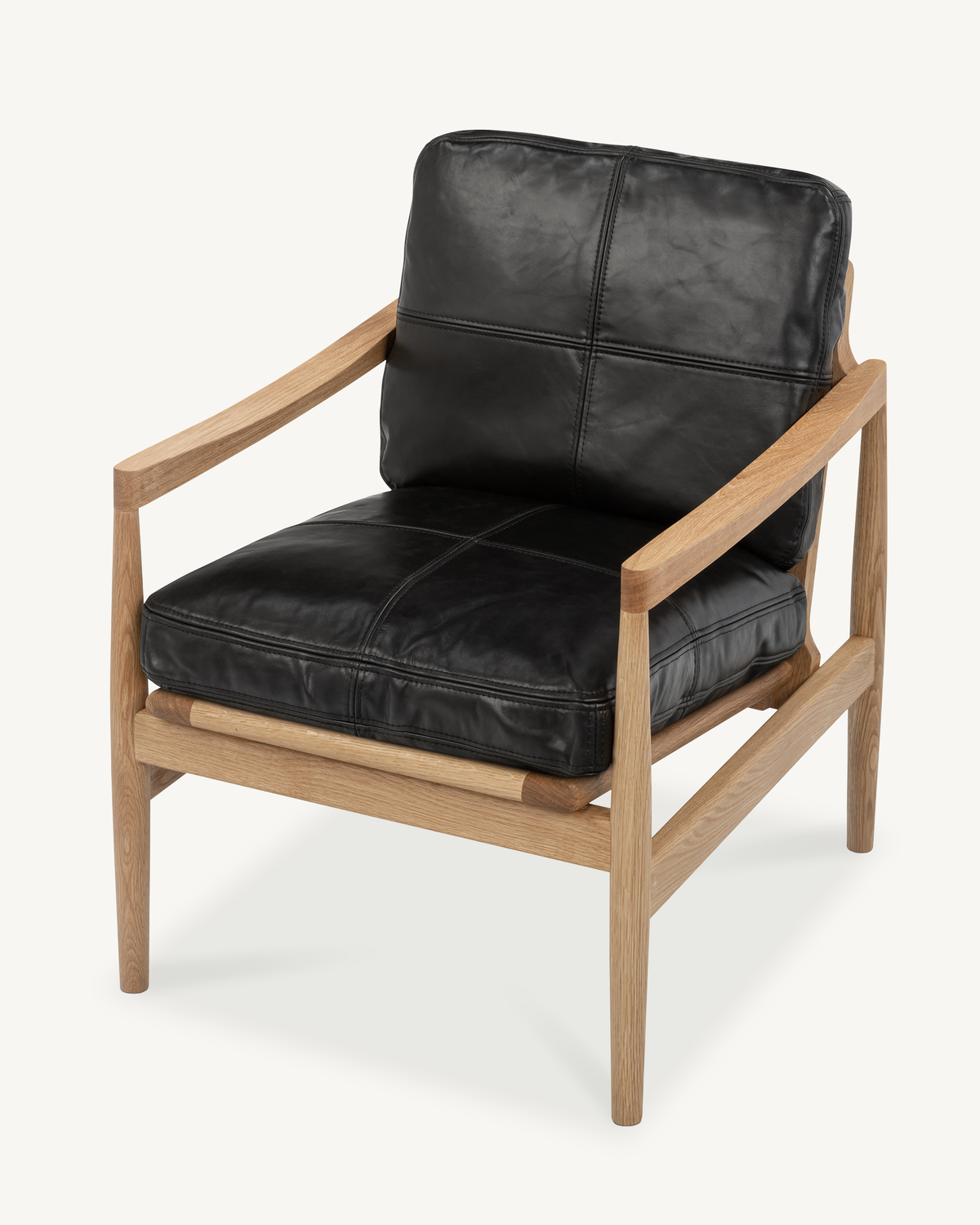 Den Armchair - Oak & Leather