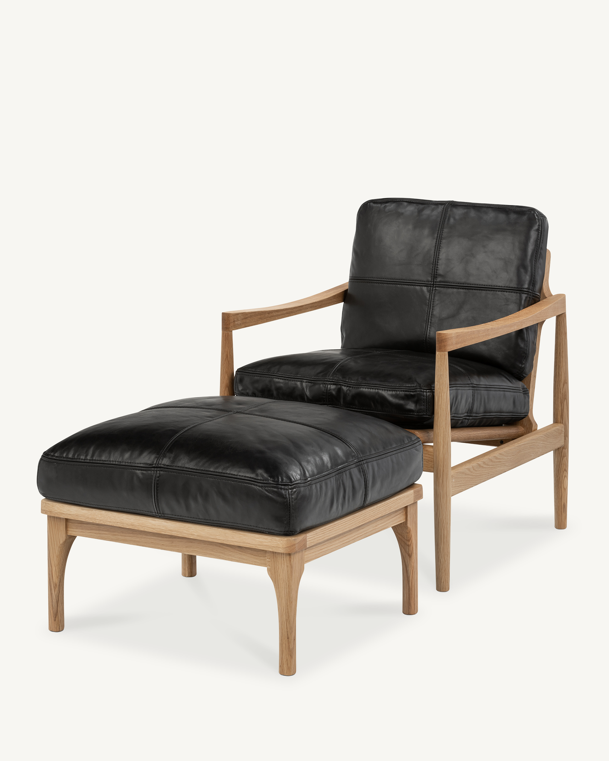 Den Armchair - Oak & Leather