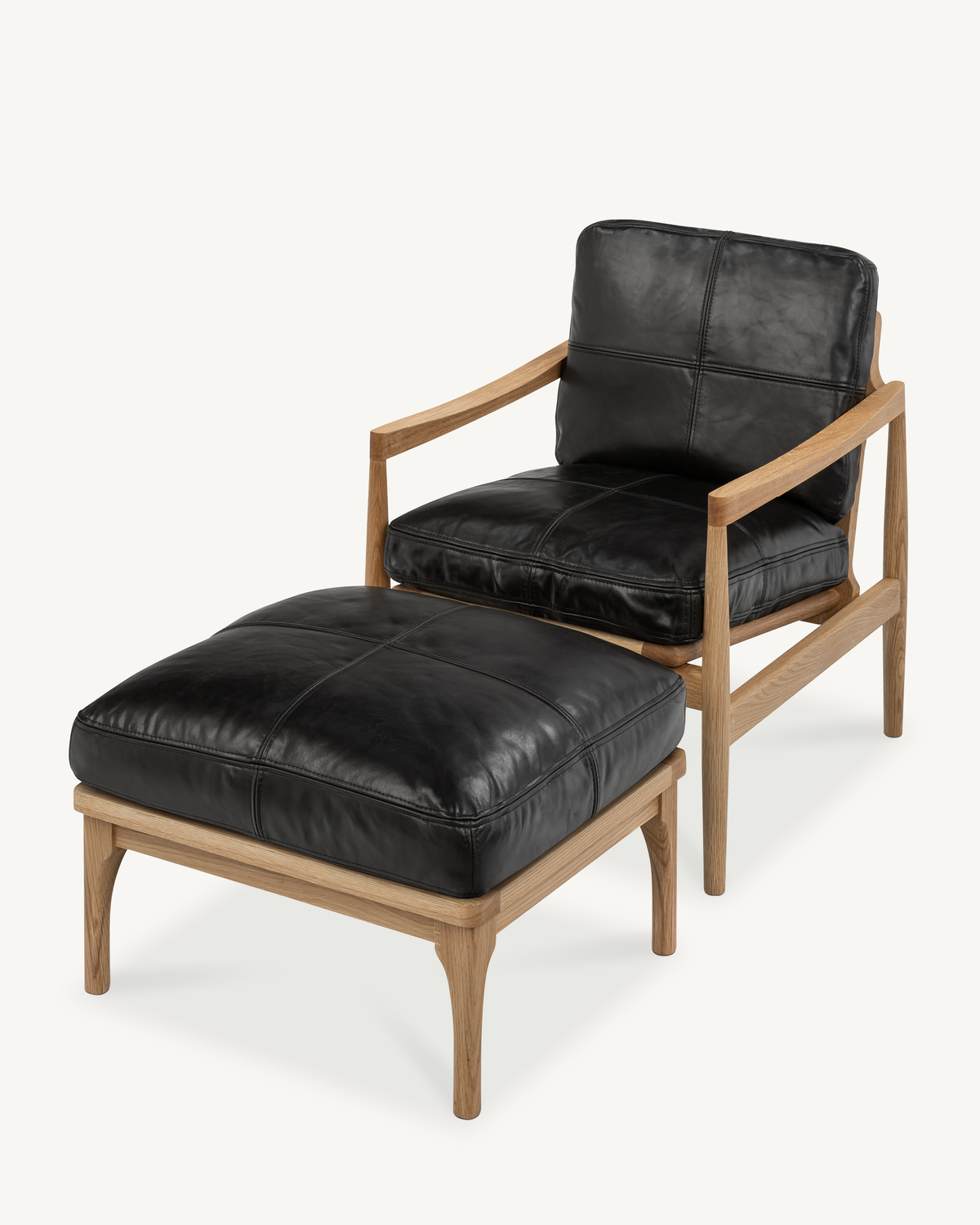 Den Armchair - Oak & Leather