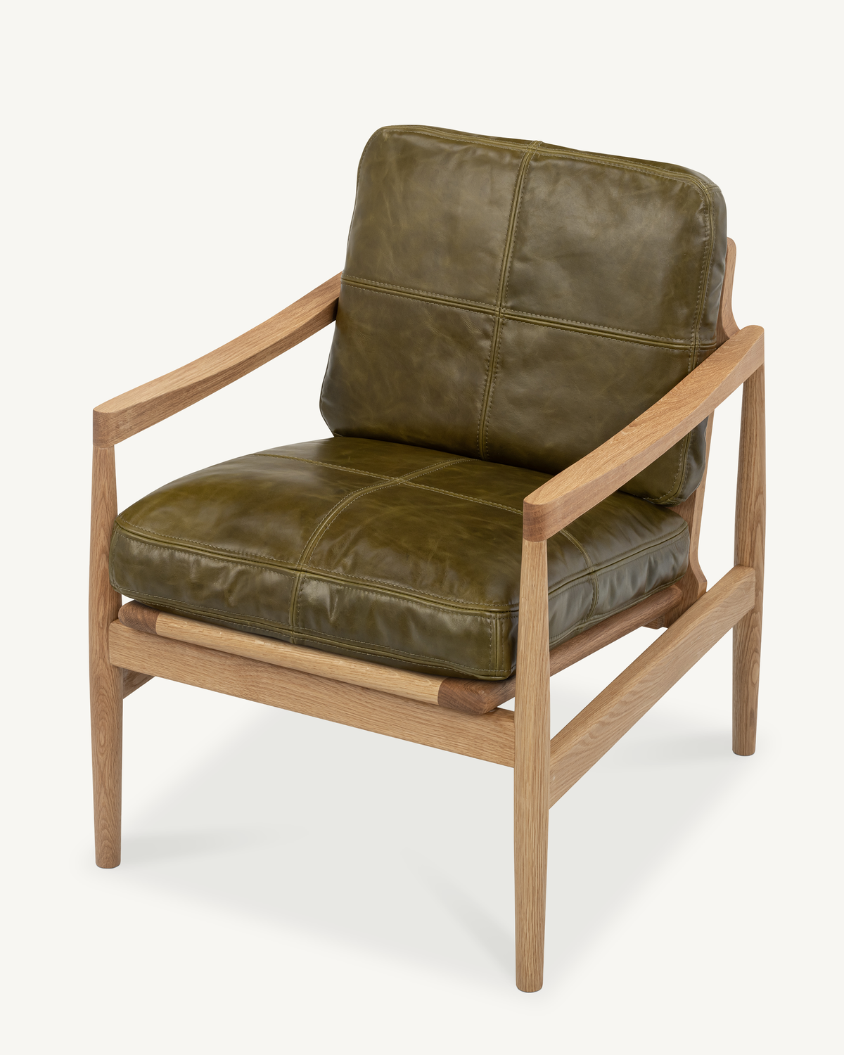 Den Armchair - Oak & Leather