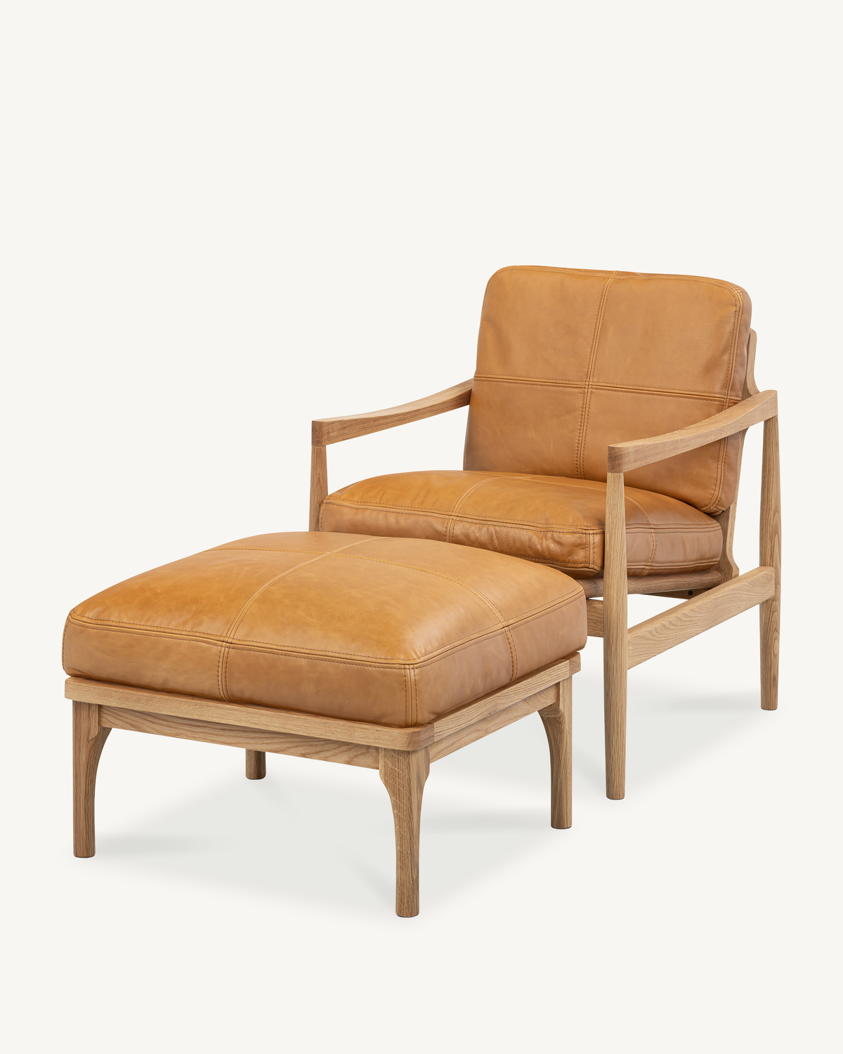 Den Armchair - Oak & Leather