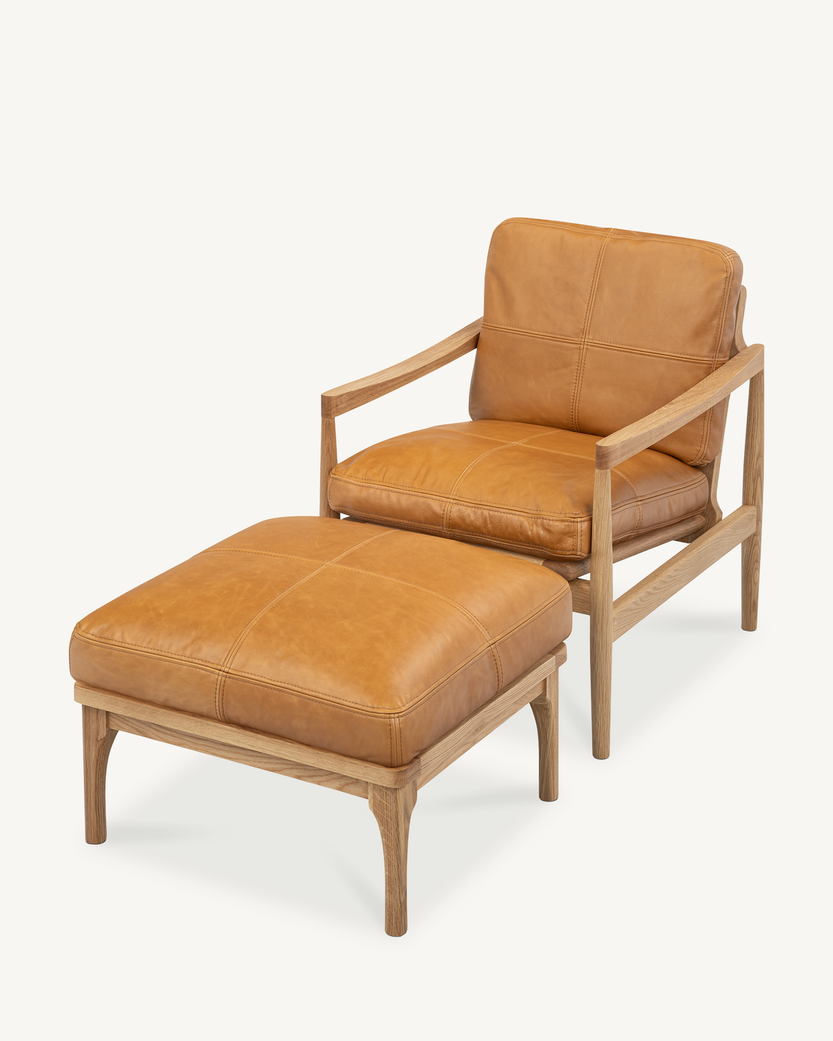 Den Armchair - Oak & Leather