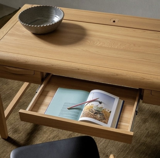 Kontor Solid Elm Timber Office Desk