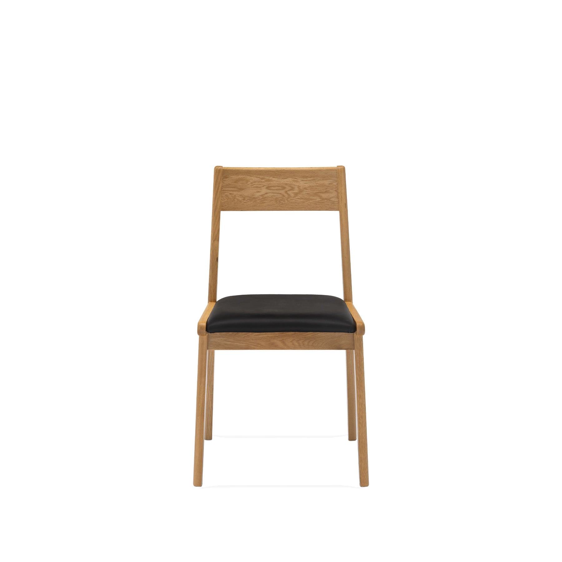 Forest 01 Black Authentic Leather Oak Dining Chair