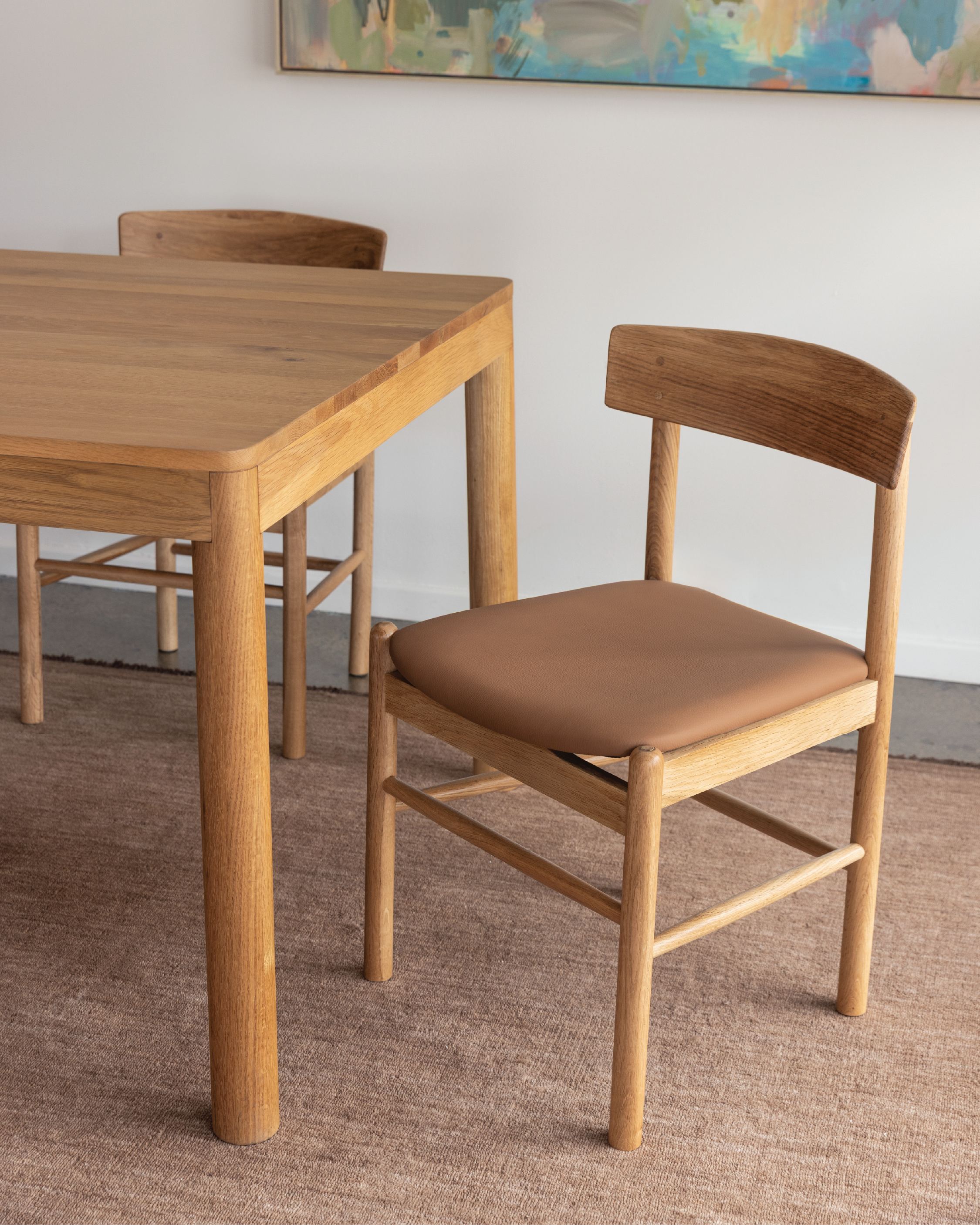 Forest 03 Cognac Full Grain Leather Dining Chair