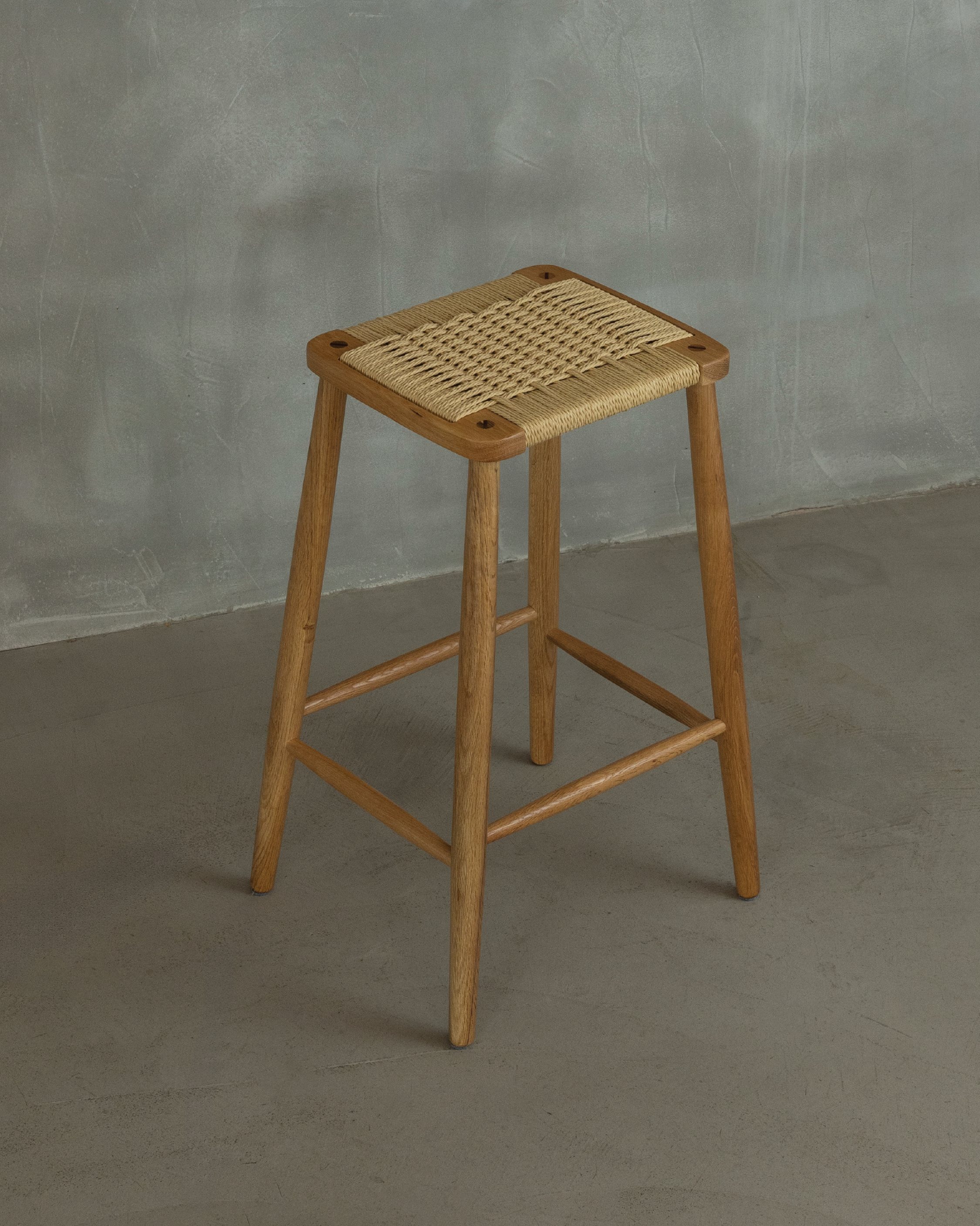 Forest Oak Paper Cord Counter Stool