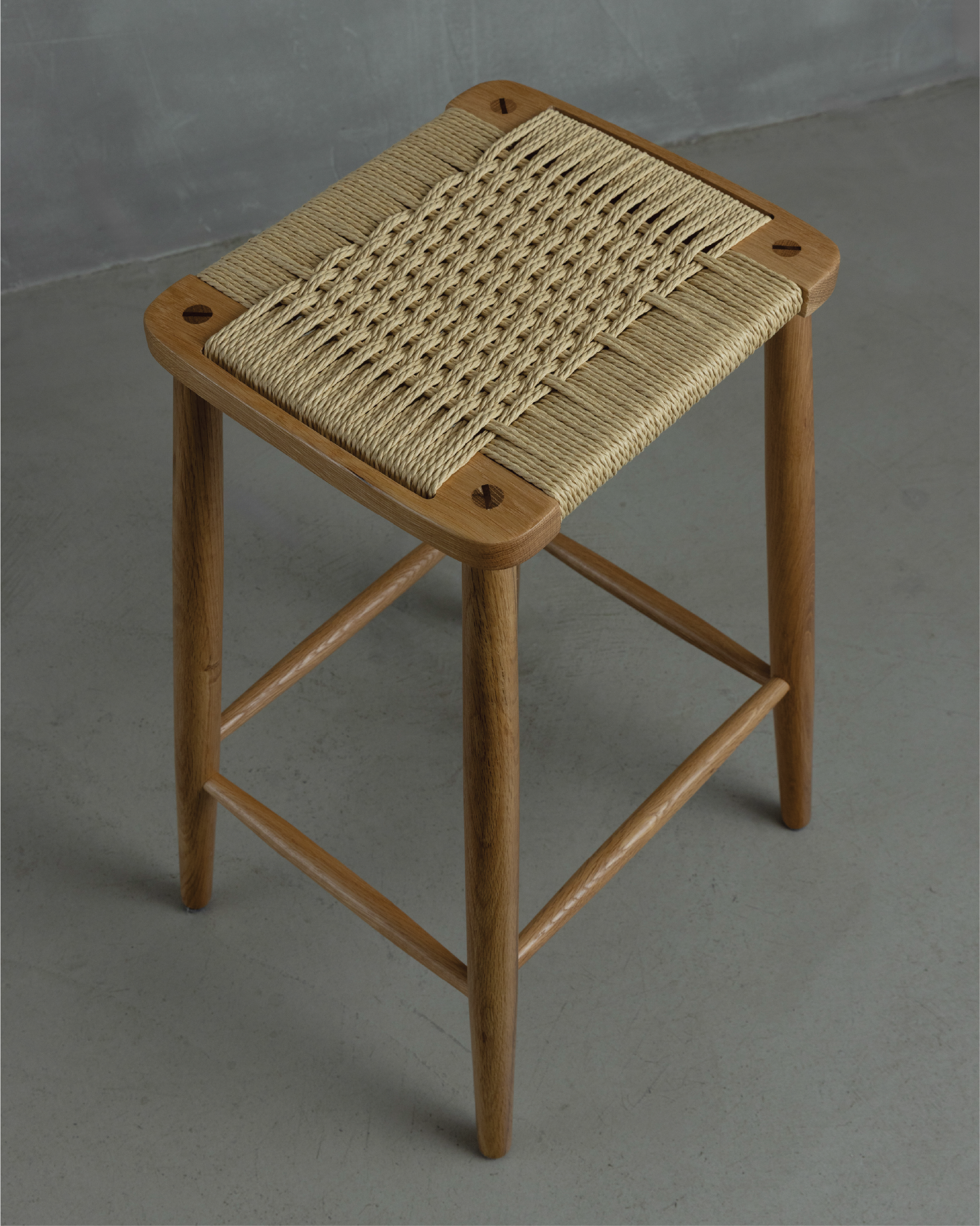 Forest Oak Paper Cord Counter Stool