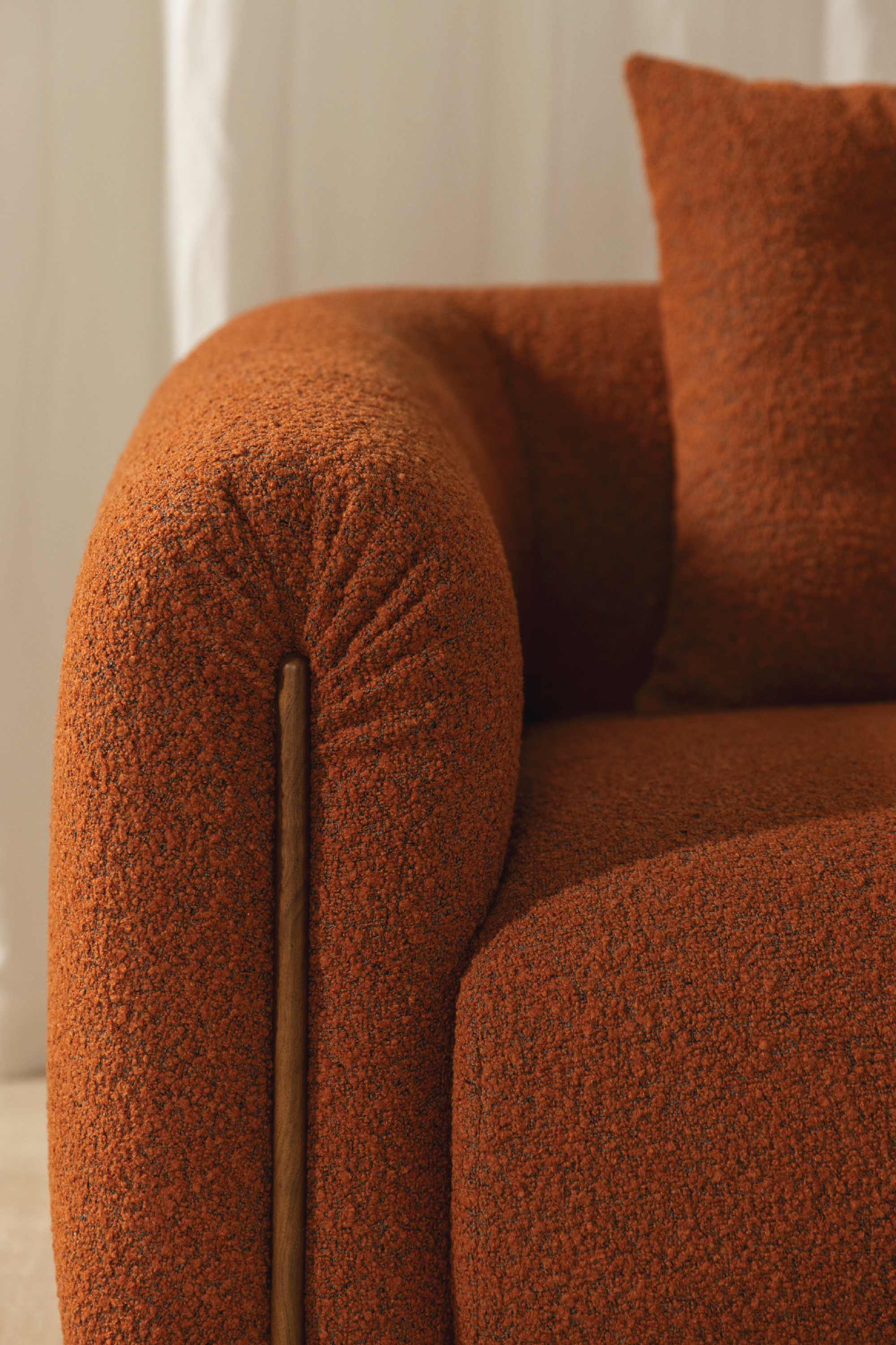 Kurva 3 Seat Sofa Burnt Orange
