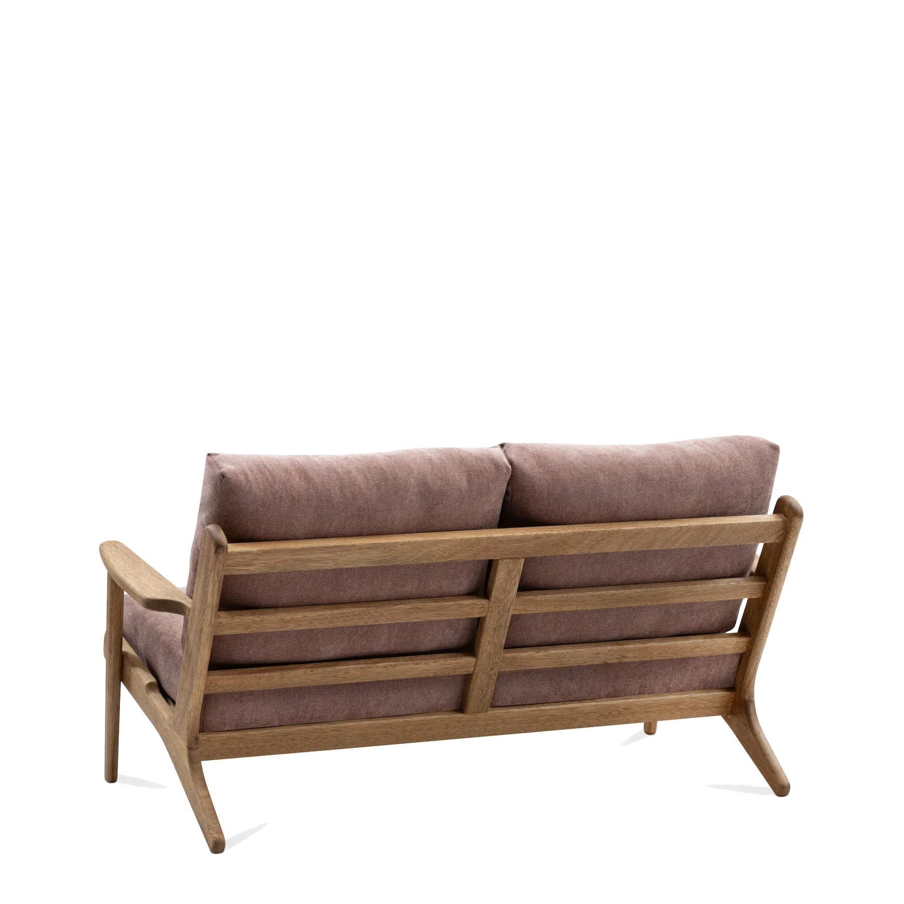 Map 2 Seat Sofa Walnut Frame Dusty Rose