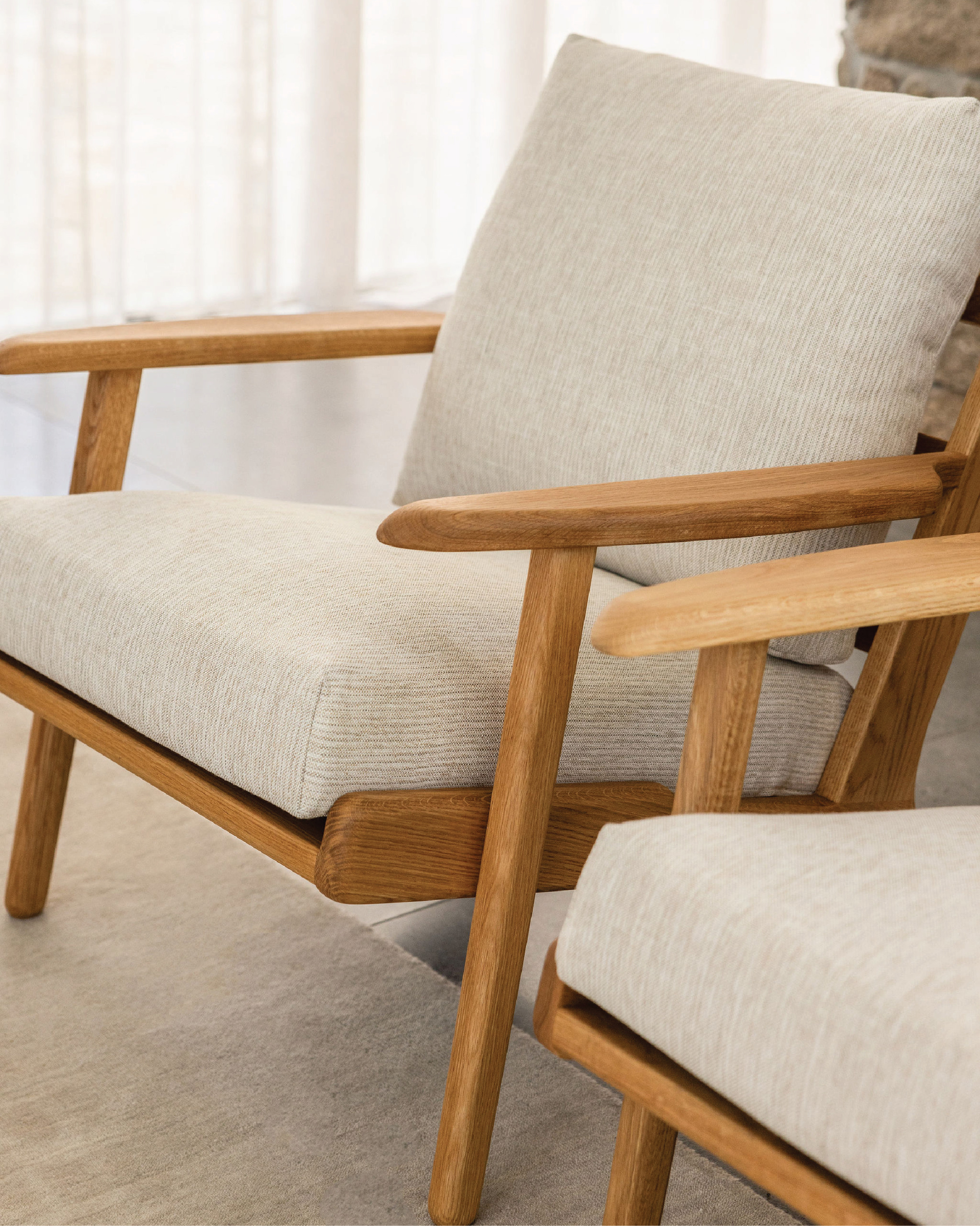 Map Armchair - Oak & Fabric