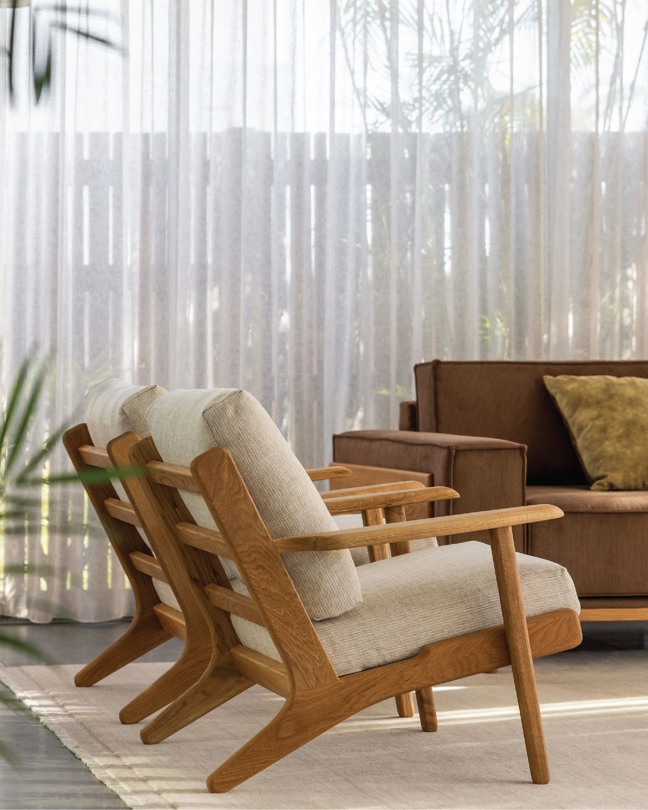 Map Armchair - Oak & Fabric