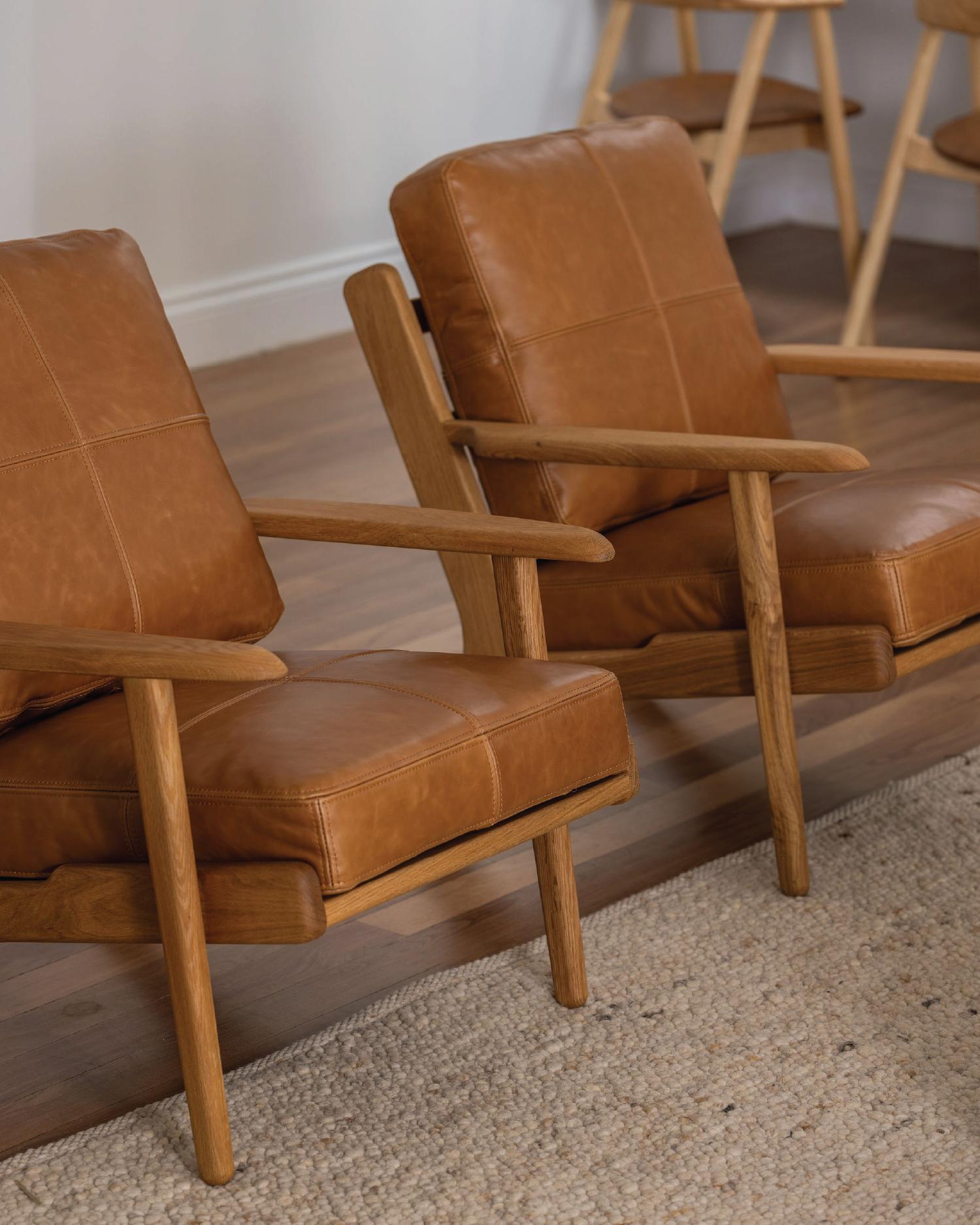 Map Armchair - Oak & Leather