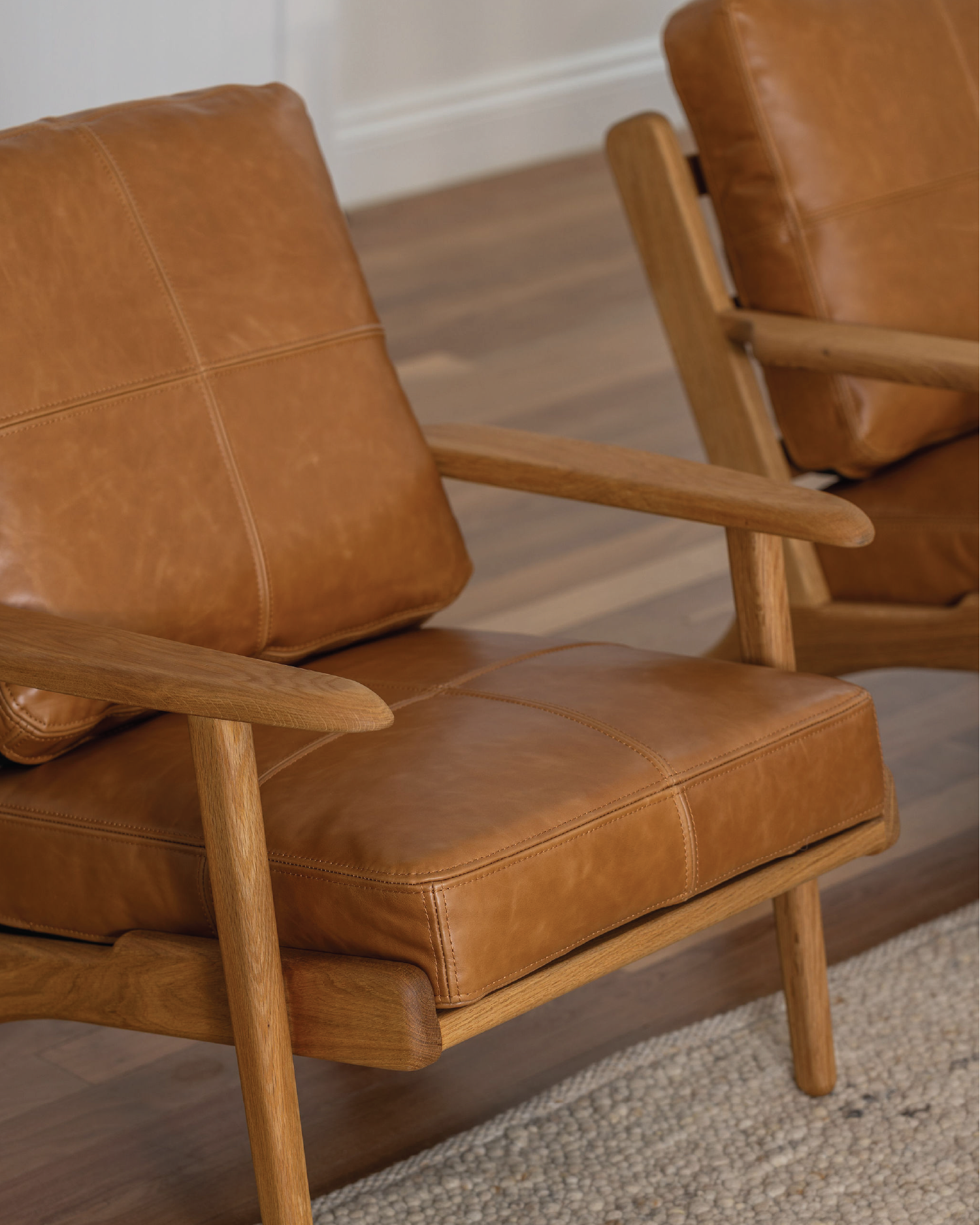 Map Armchair - Oak & Leather