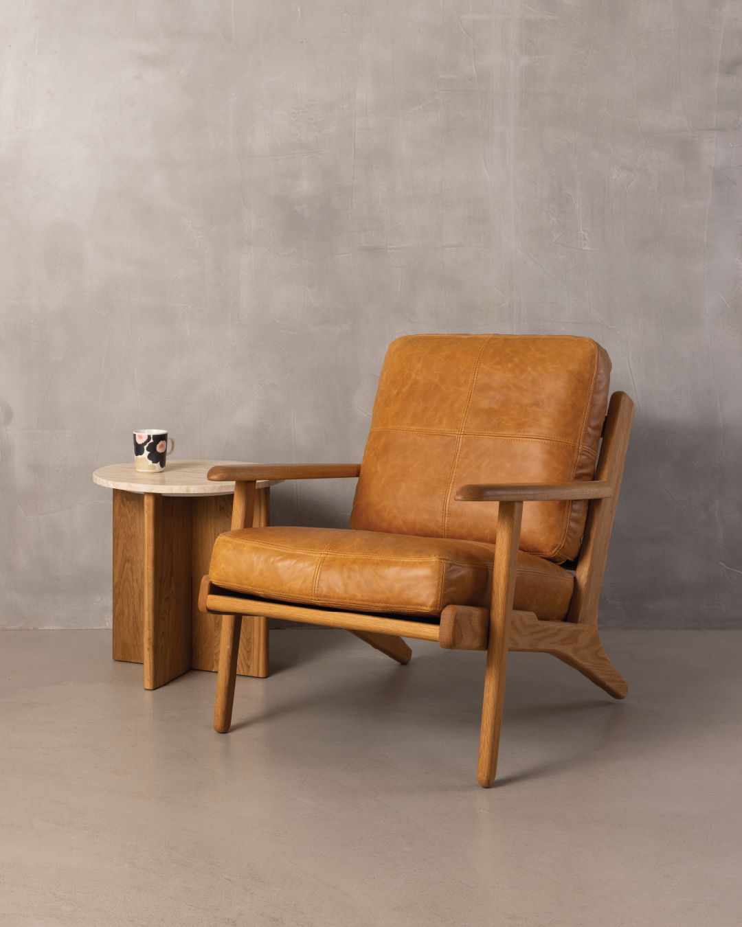 Map Arm Chair (Oak/Tan Leather)