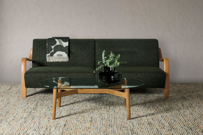 Beech 3 Seat Sofa - Forest Green