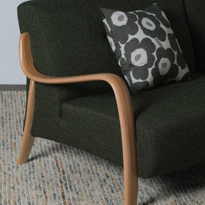 Beech 3 Seat Sofa - Forest Green