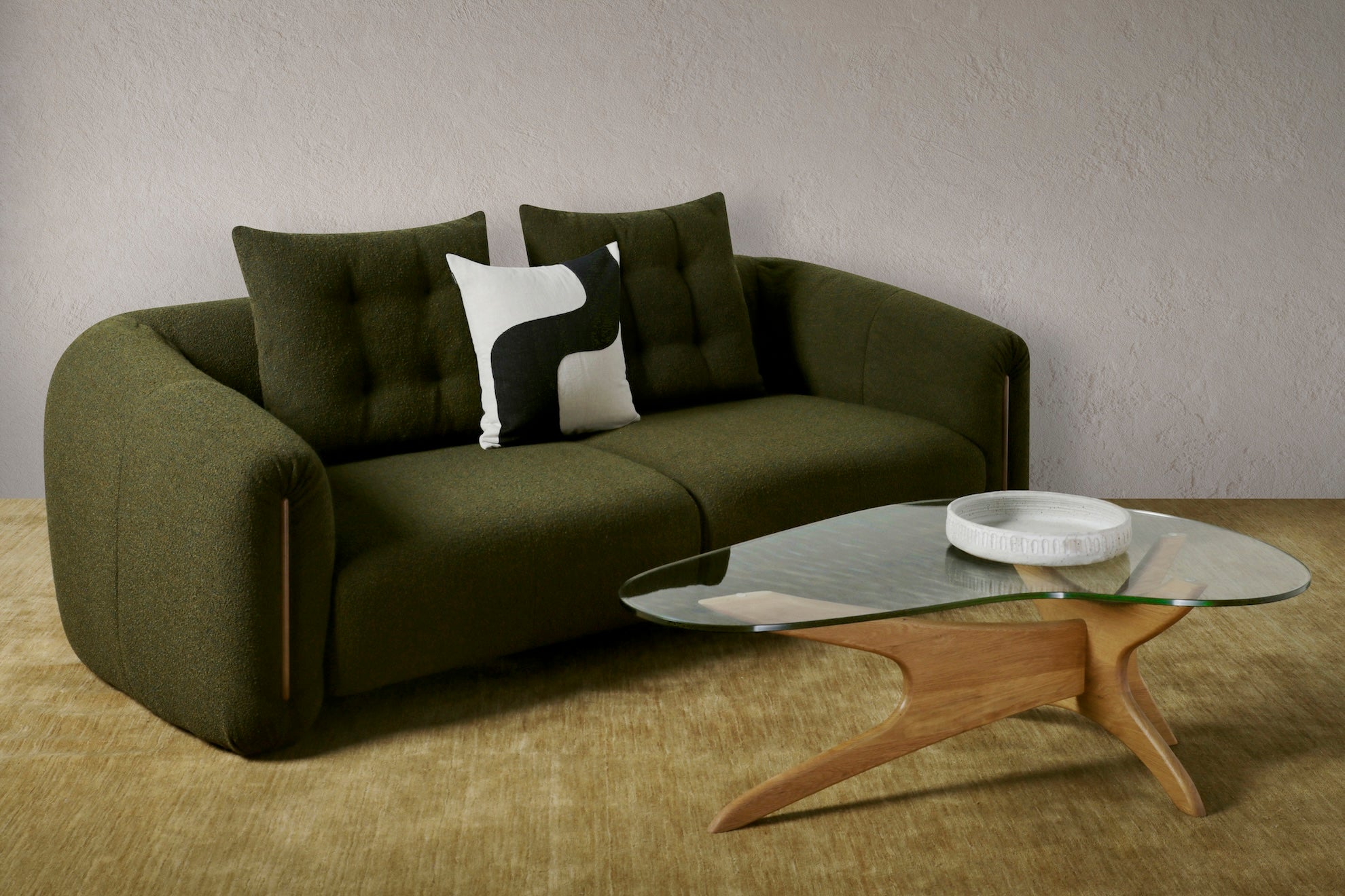 Kurva 3 Seat Sofa Moss