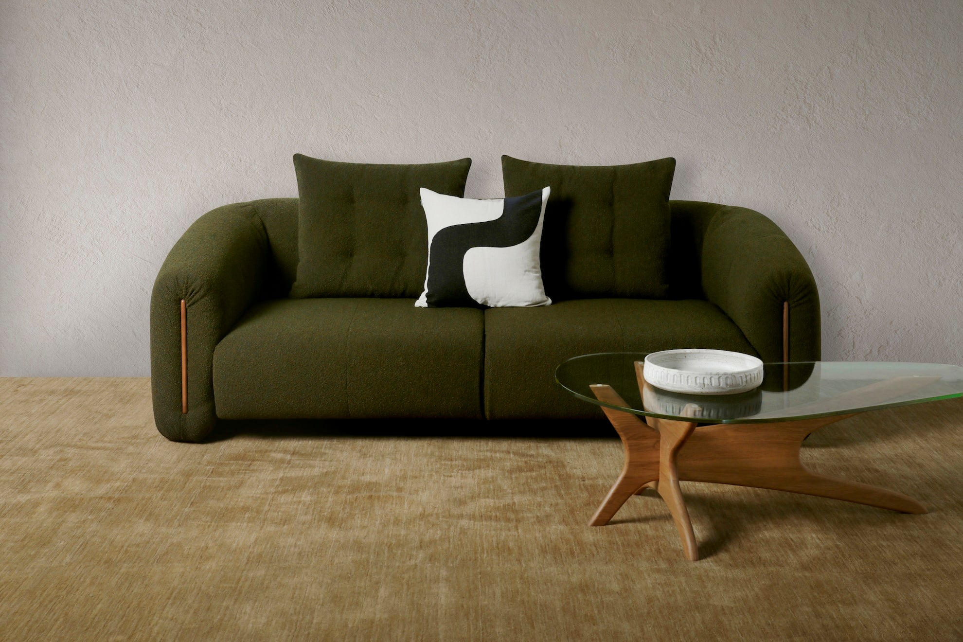 Kurva 3 Seat Sofa Moss