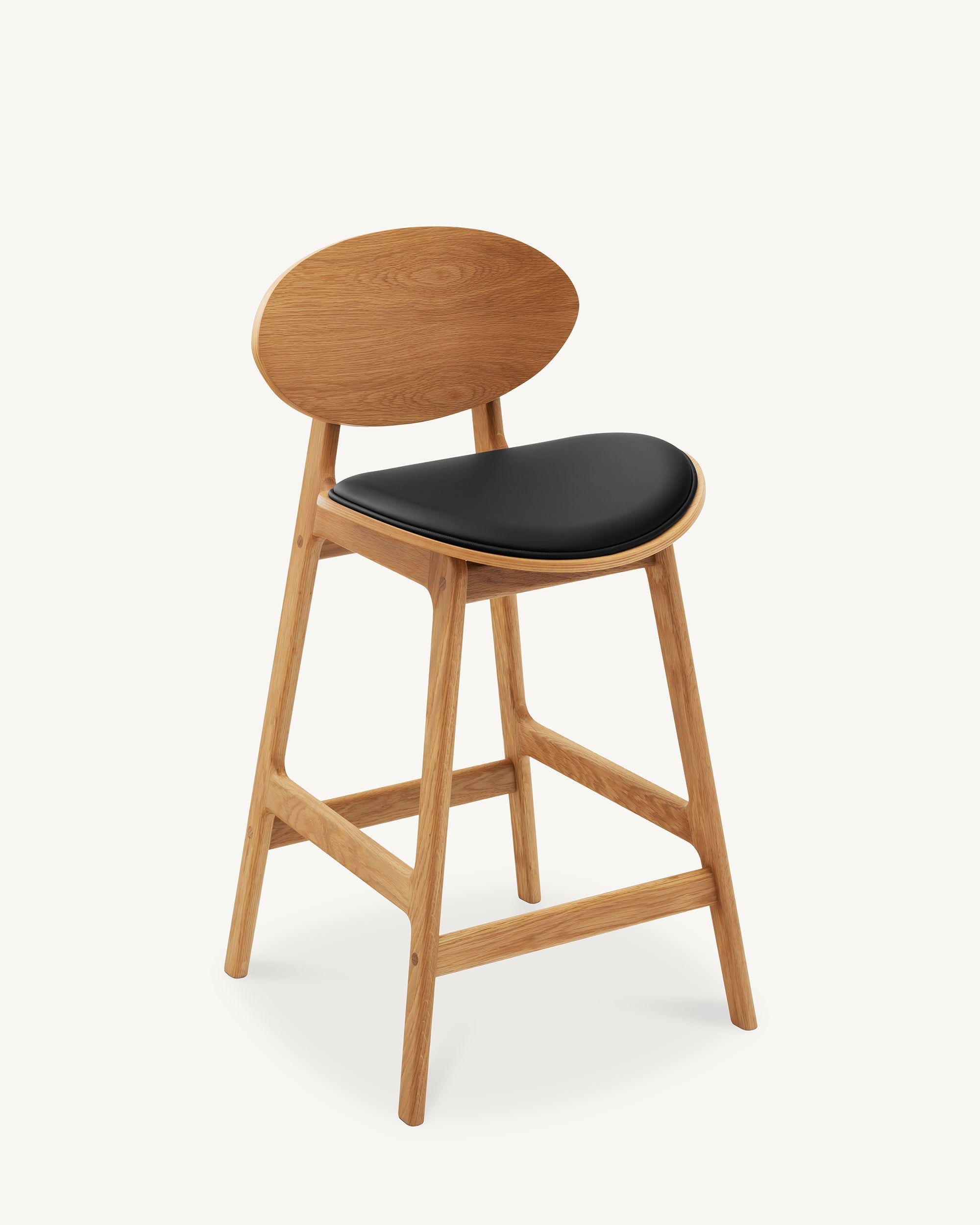 Arna Black Leather Counter Stool