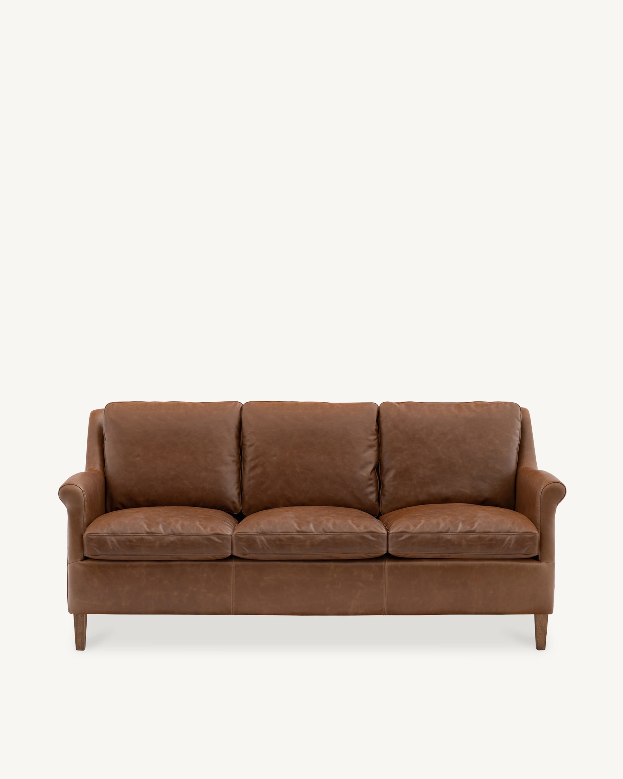Club Sofa Brown Cigar Leather Sofa 3 Seat