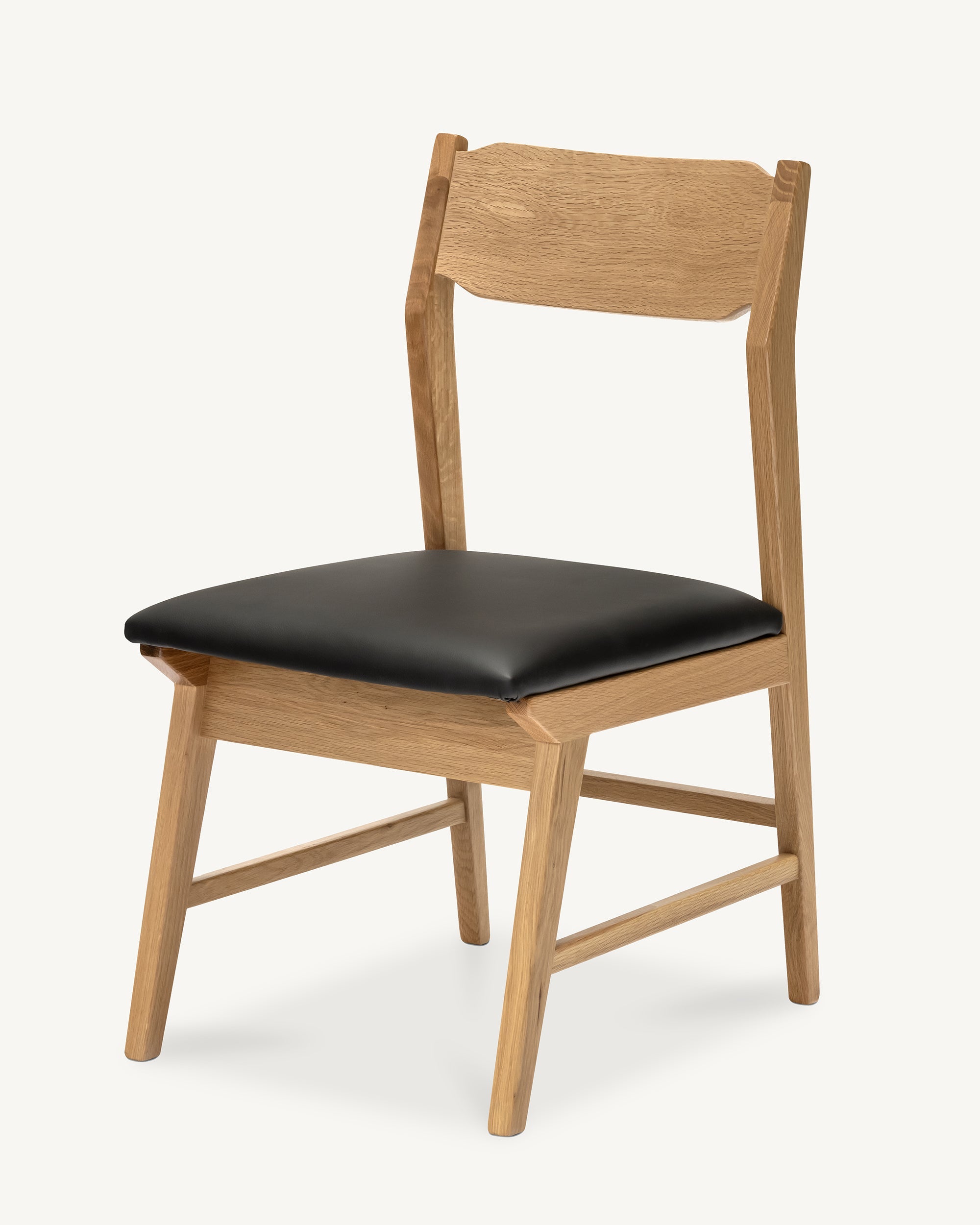 Forest 05 Oak Dining Chair Black Leather