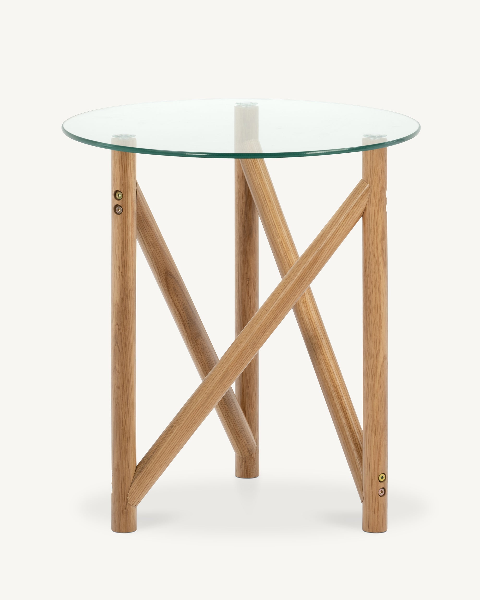 Forest Glass Round Oak Coffee Table