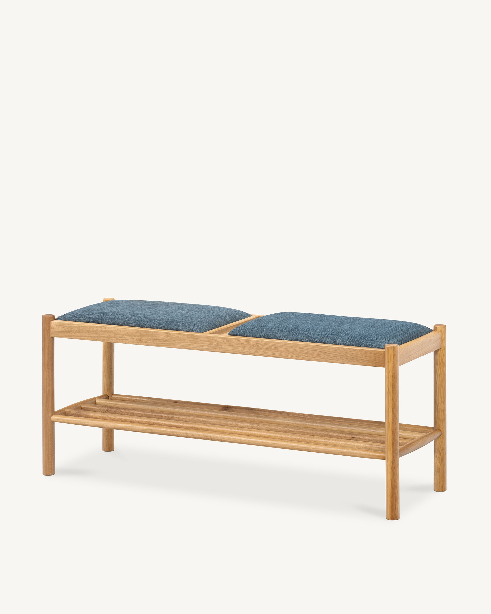 Forest Oak Dining Bench Blue Denim