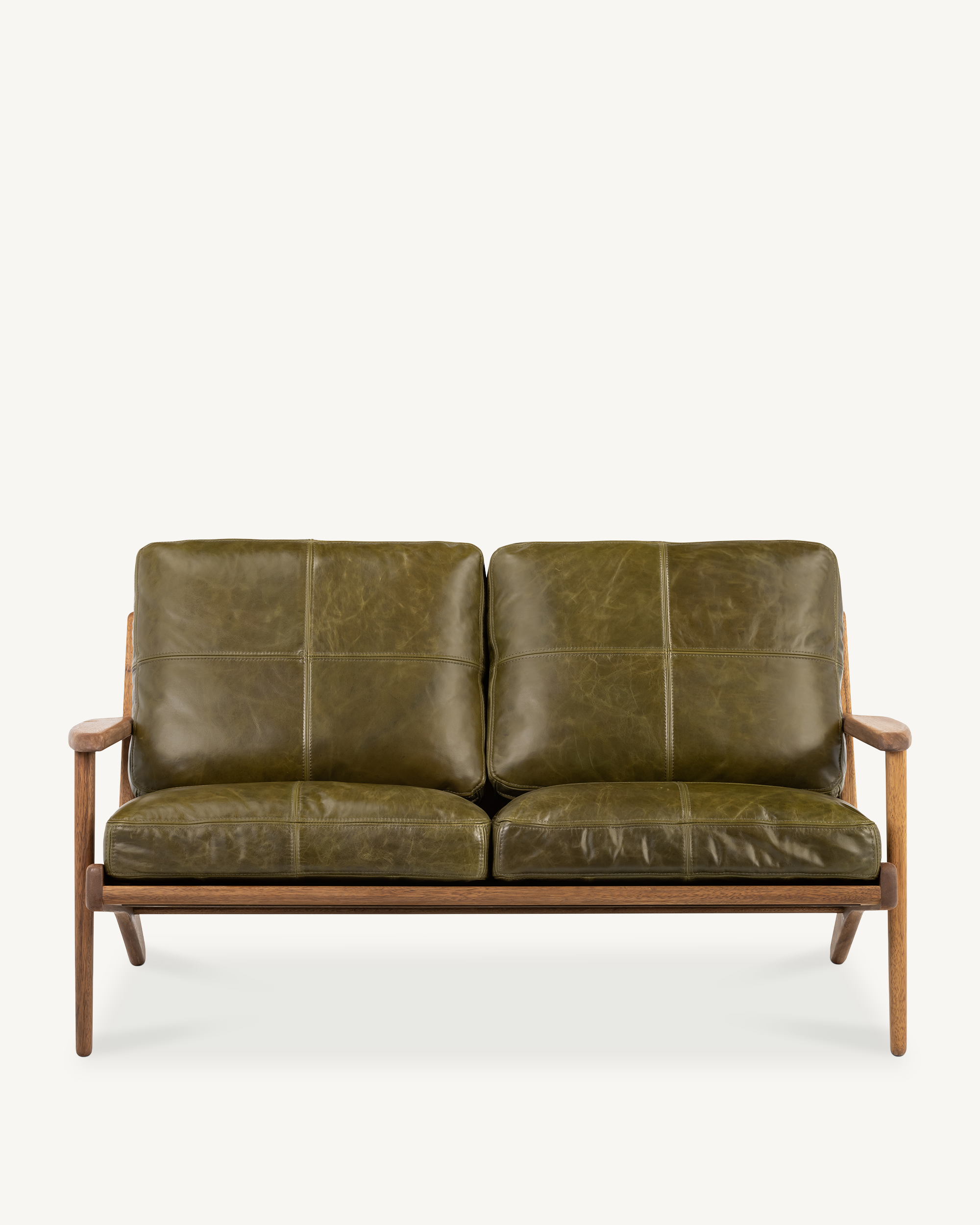 Map 2 Seat Sofa - Walnut & Leather