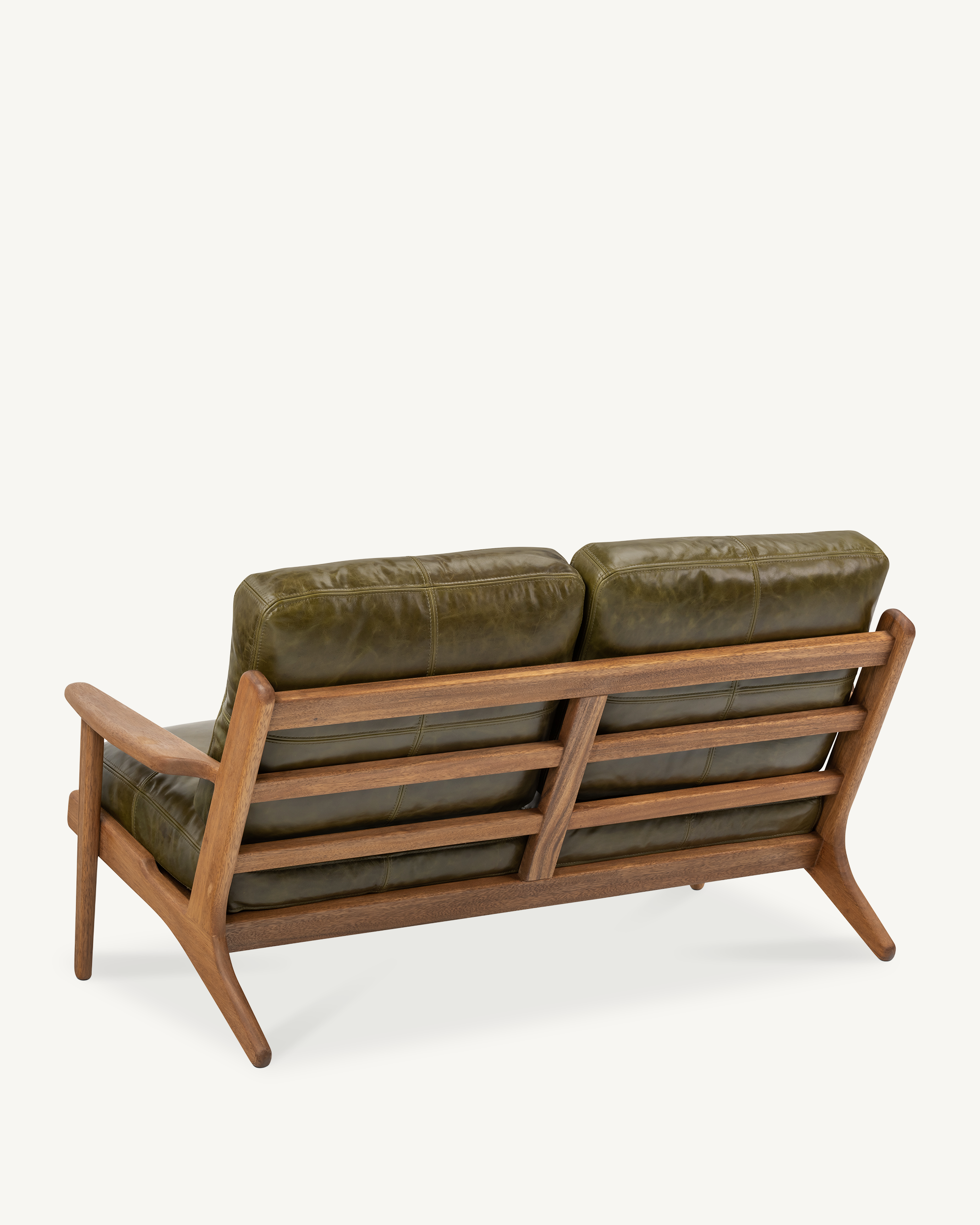 Map 2 Seat Sofa - Walnut & Leather