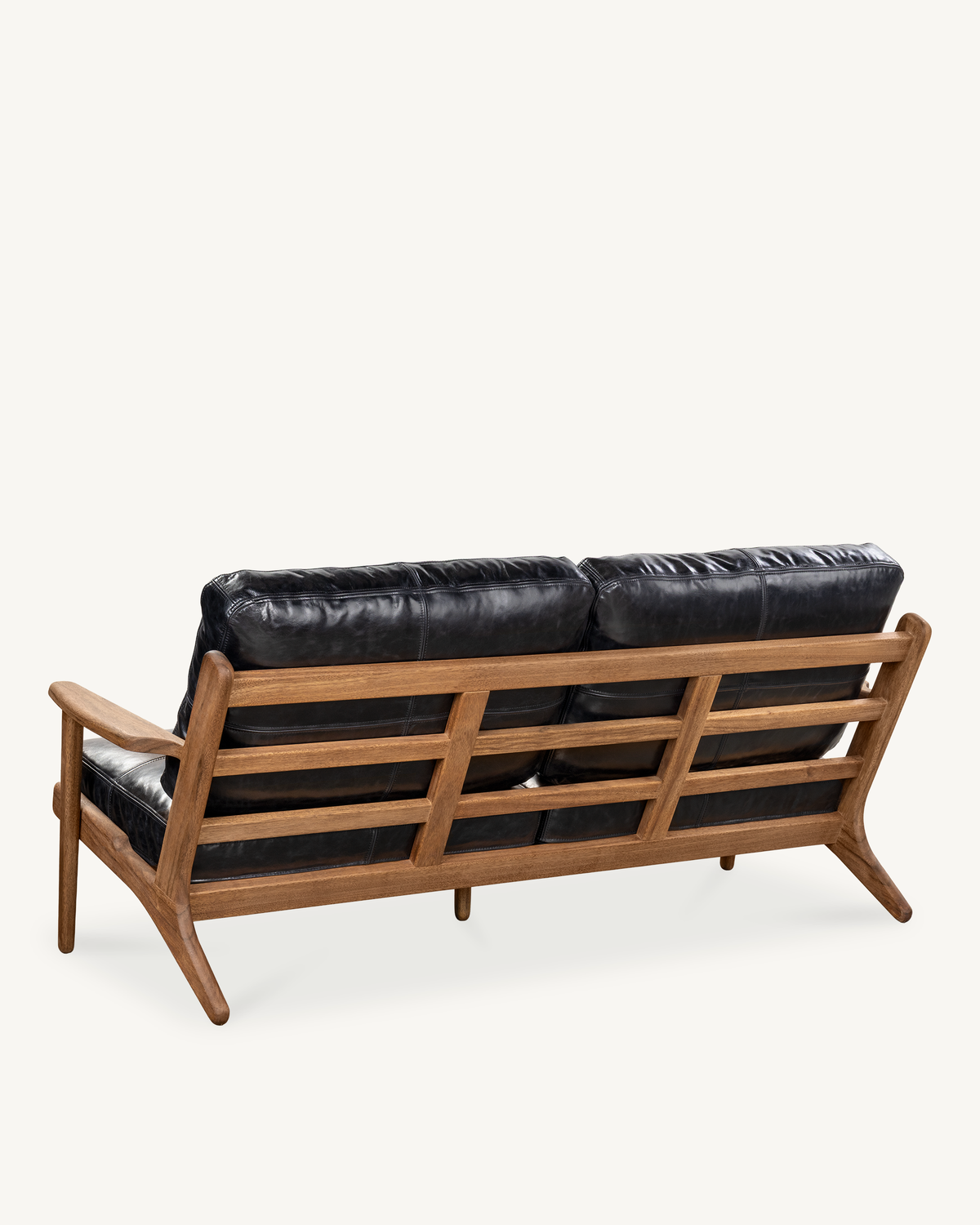 Map 3 Seat Sofa - Walnut & Leather
