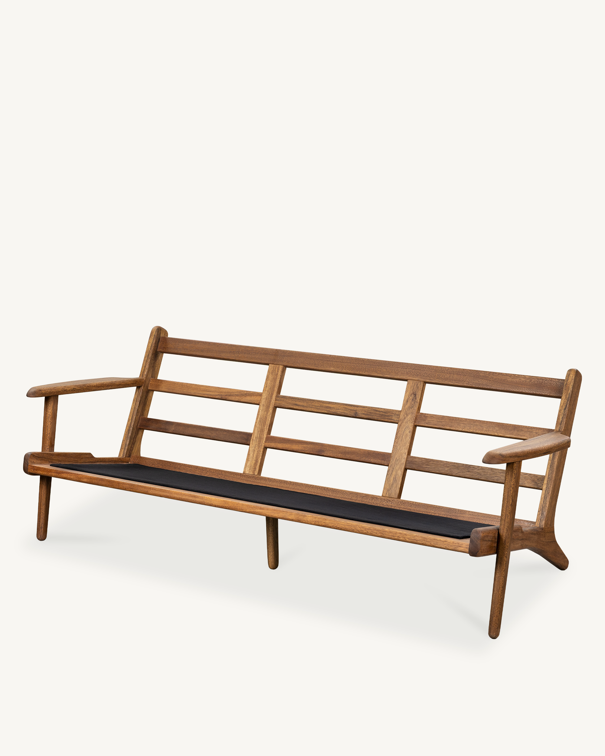 Map 3 Seat Sofa - Walnut & Leather