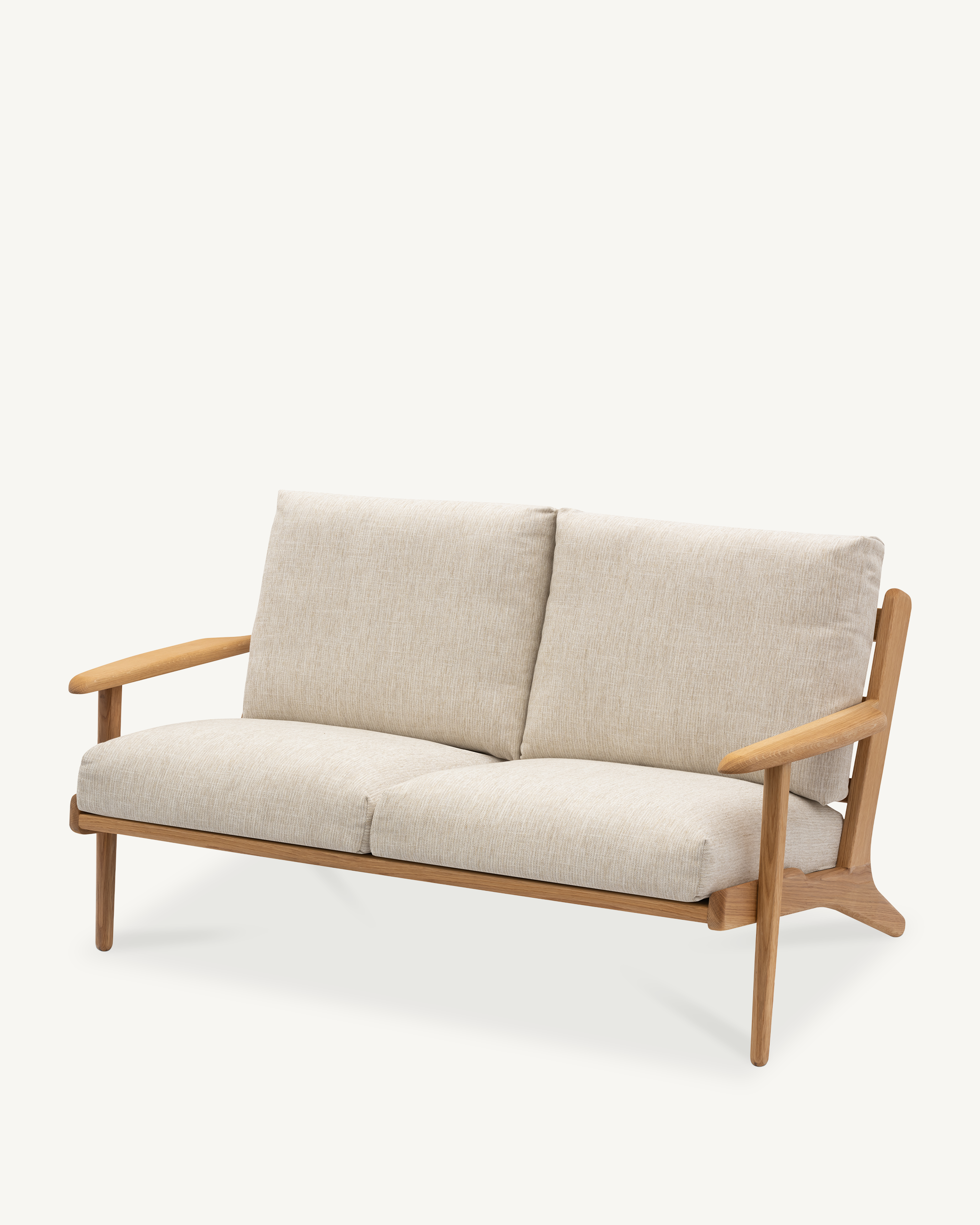 Map 2 Seat Sofa - Oak & Fabric