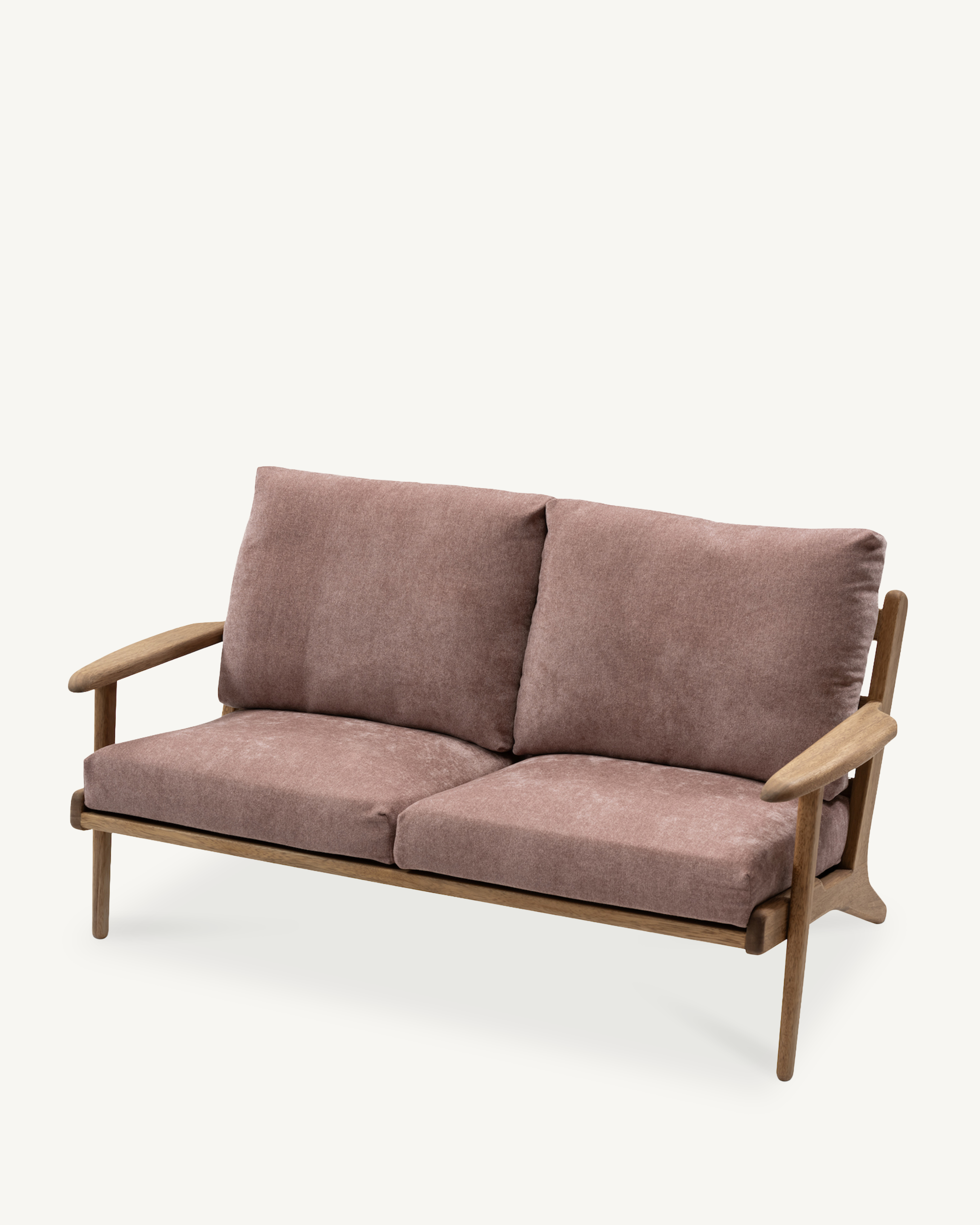 Map 2 Seat Sofa - Walnut & Fabric