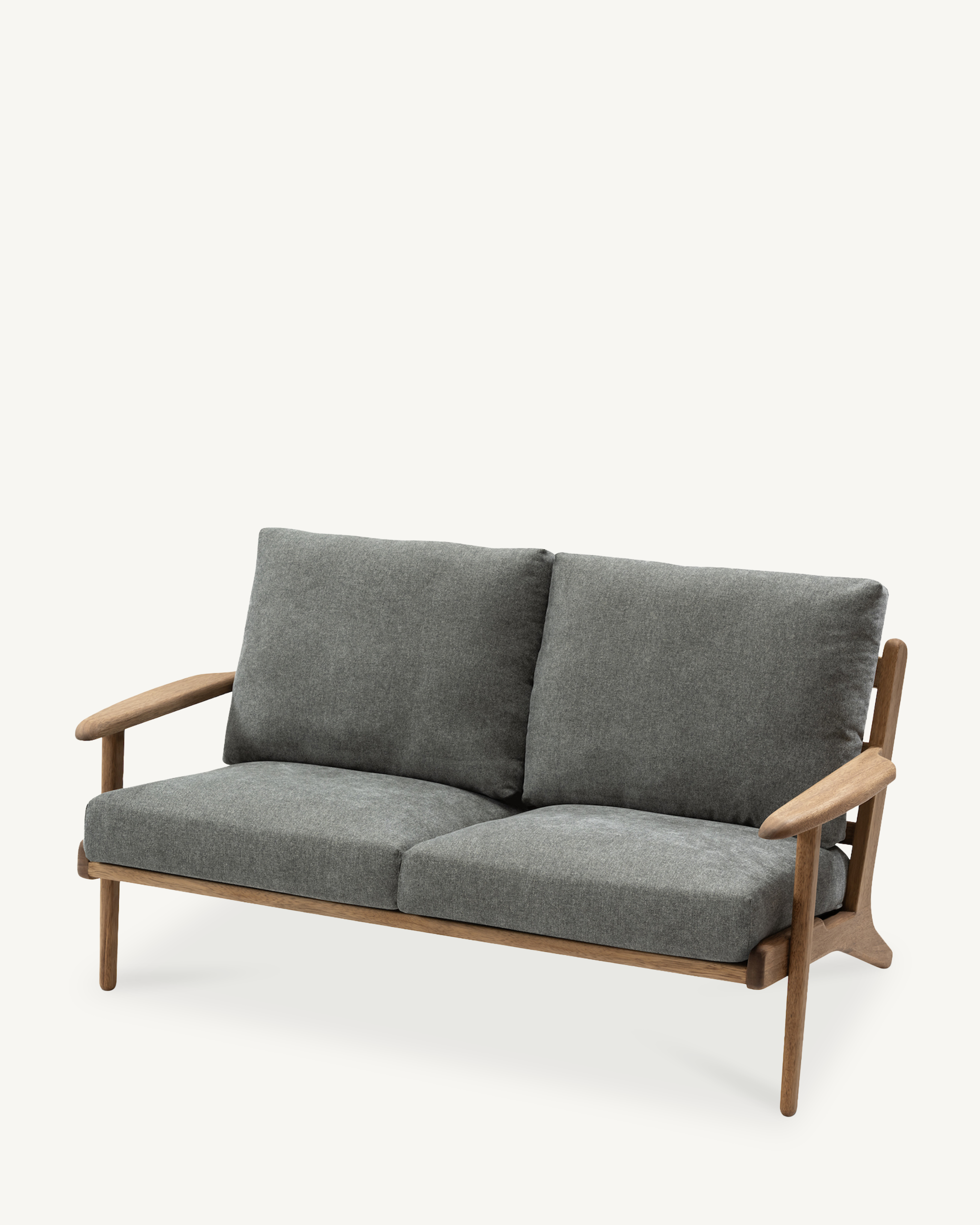 Map 2 Seat Sofa - Walnut & Fabric