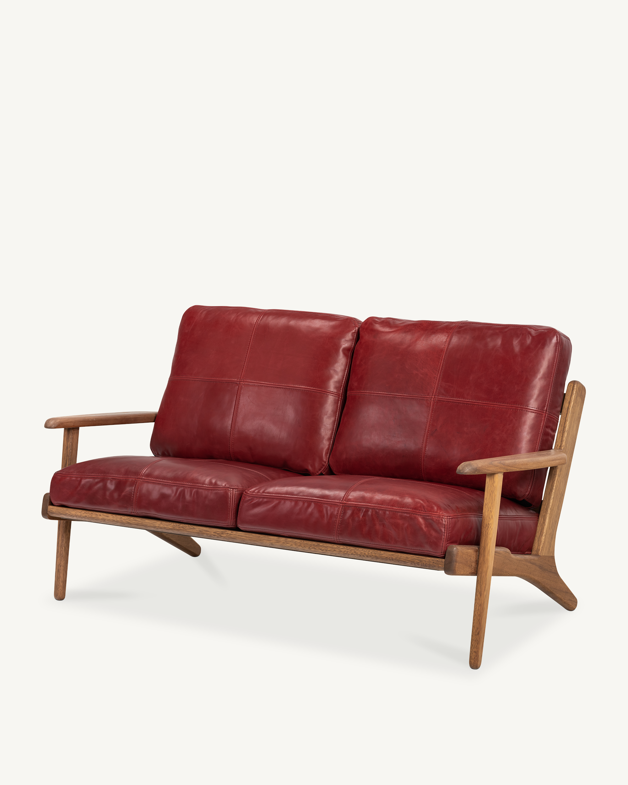 Map 2 Seat Sofa - Walnut & Leather