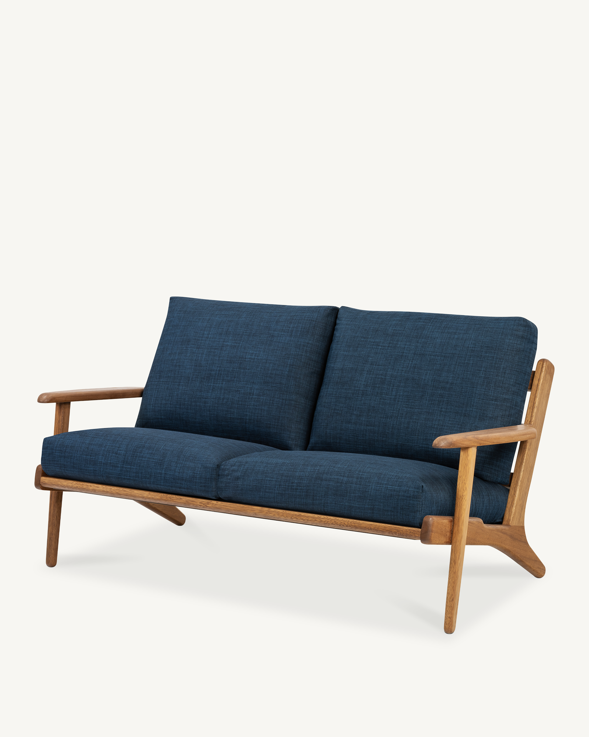 Map 2 Seat Sofa - Walnut & Fabric