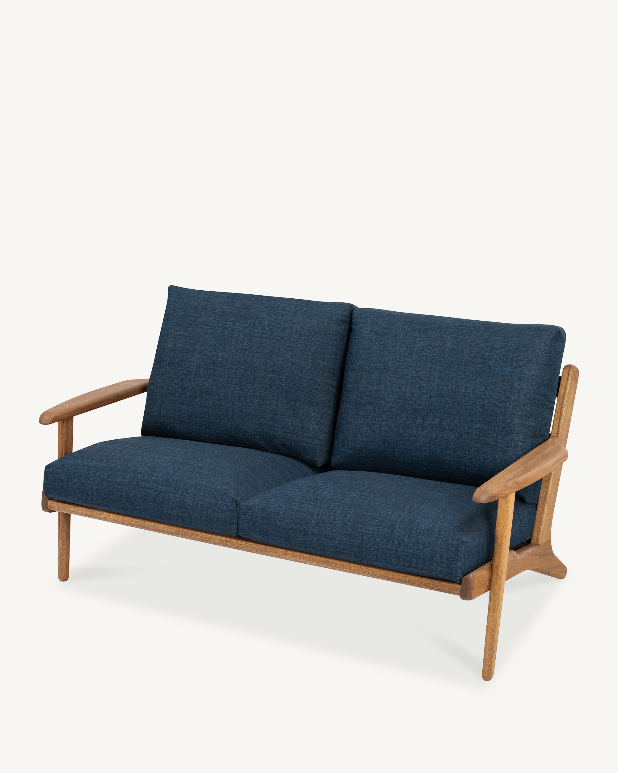 Map 2 Seat Sofa - Walnut & Fabric