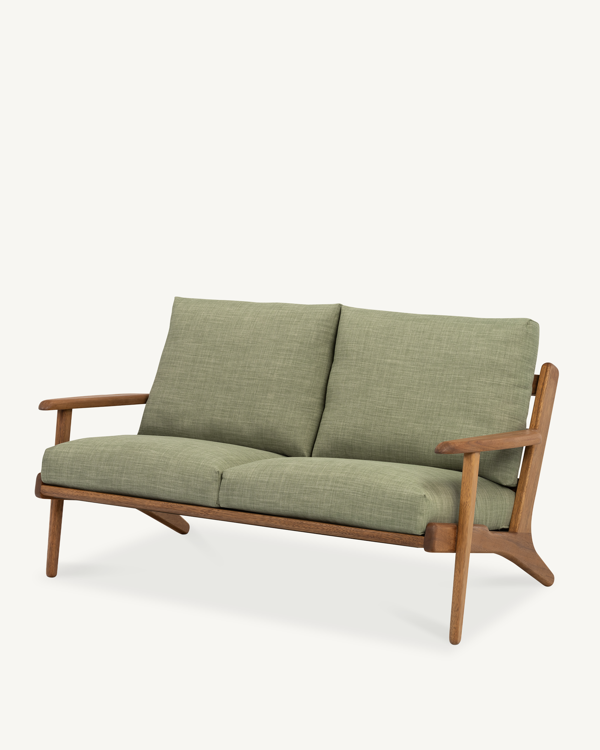 Map 2 Seat Sofa - Walnut & Fabric