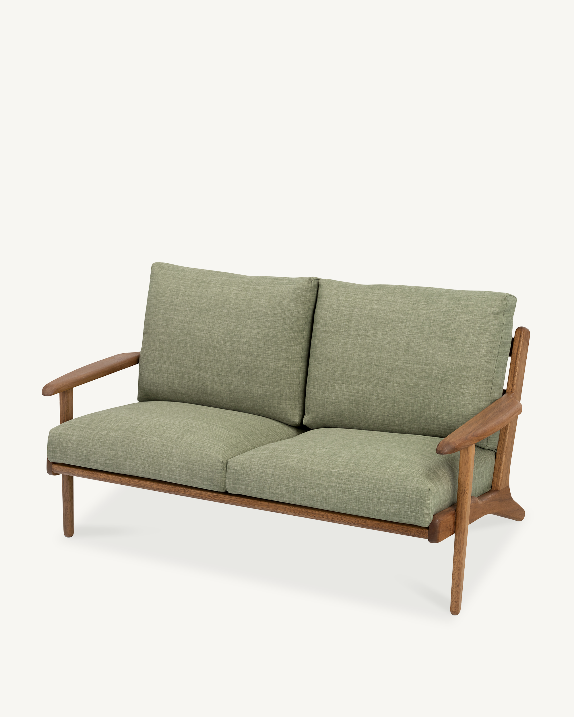 Map 2 Seat Sofa - Walnut & Fabric