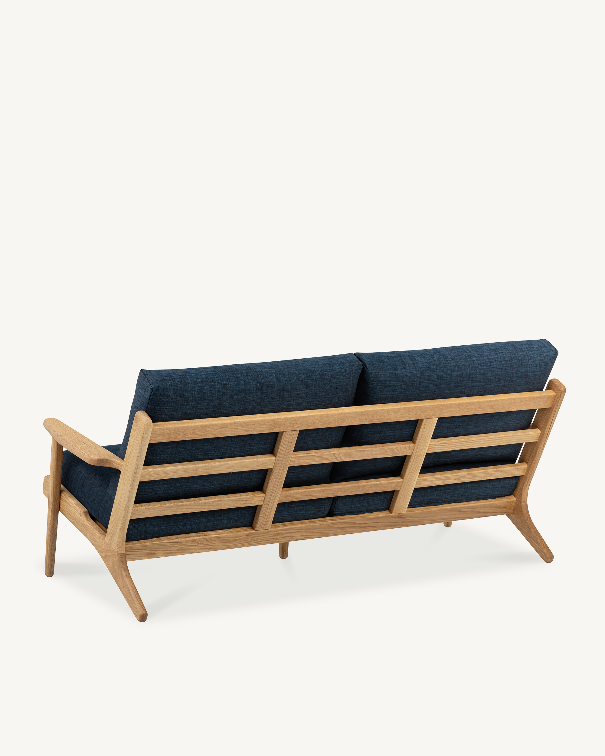 Map 3 Seat Sofa - Oak & Fabric