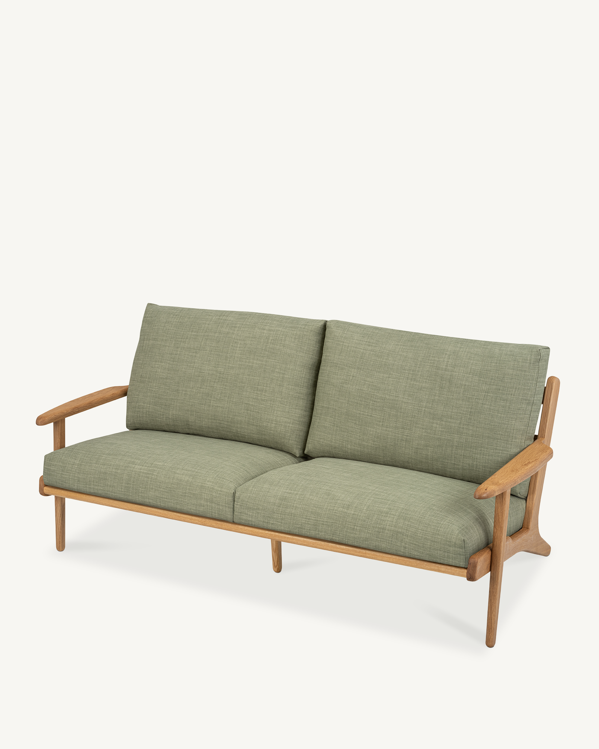 Map 3 Seat Sofa - Oak & Fabric
