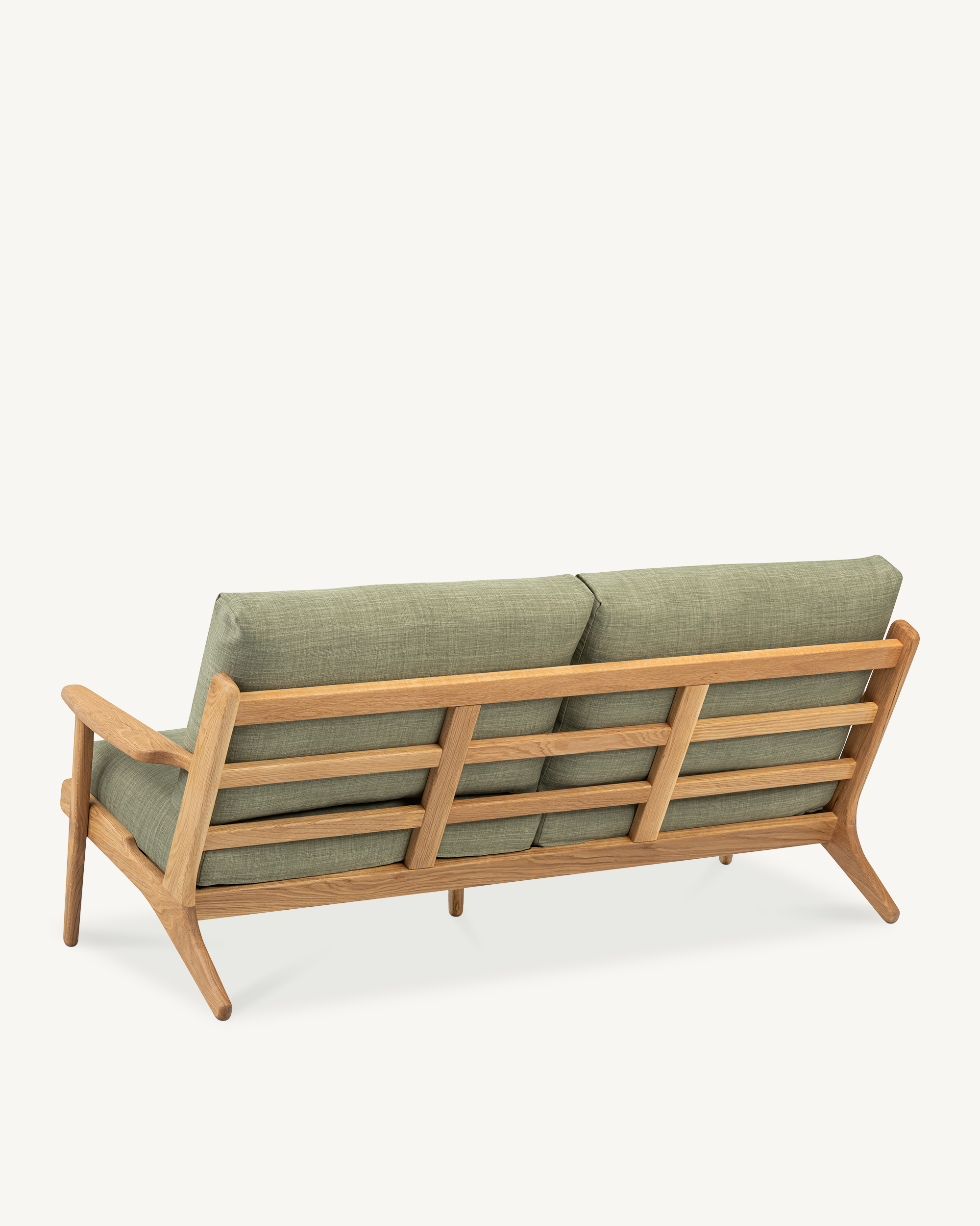 Map 3 Seat Sofa - Oak & Fabric