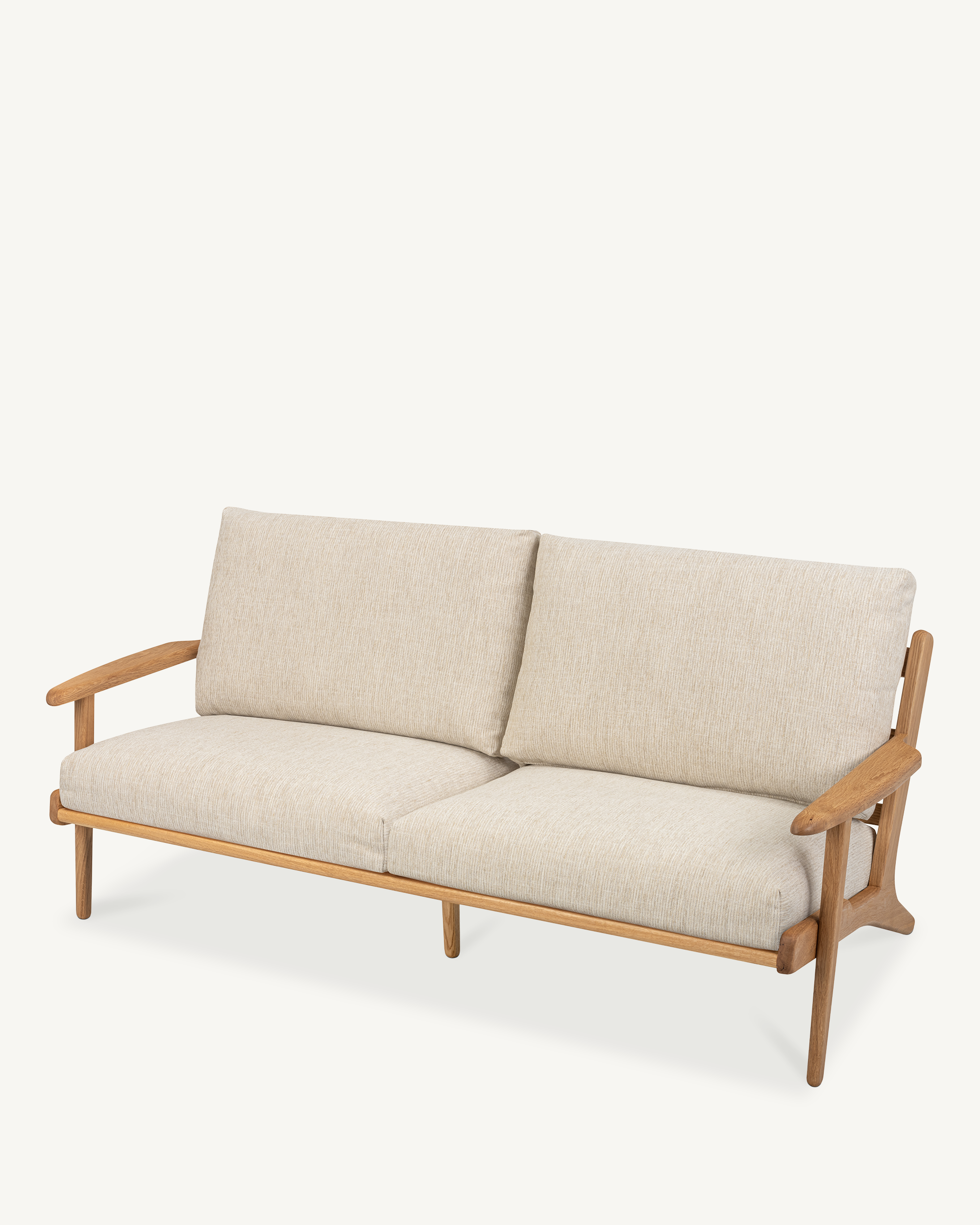 Map 3 Seat Sofa - Oak & Fabric